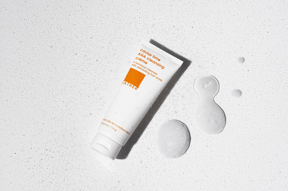 LATHER Caviar lime AHA Cleansing CrÃƒ¨me, 4 Ounce