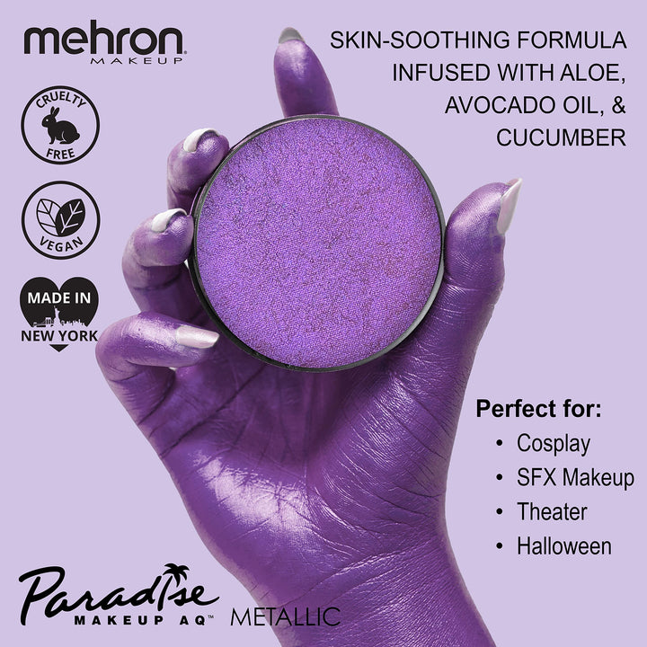 Mehron Makeup Paradise Makeup AQ Face & Body Paint (1.4 oz) (Brillant Violine Purple)