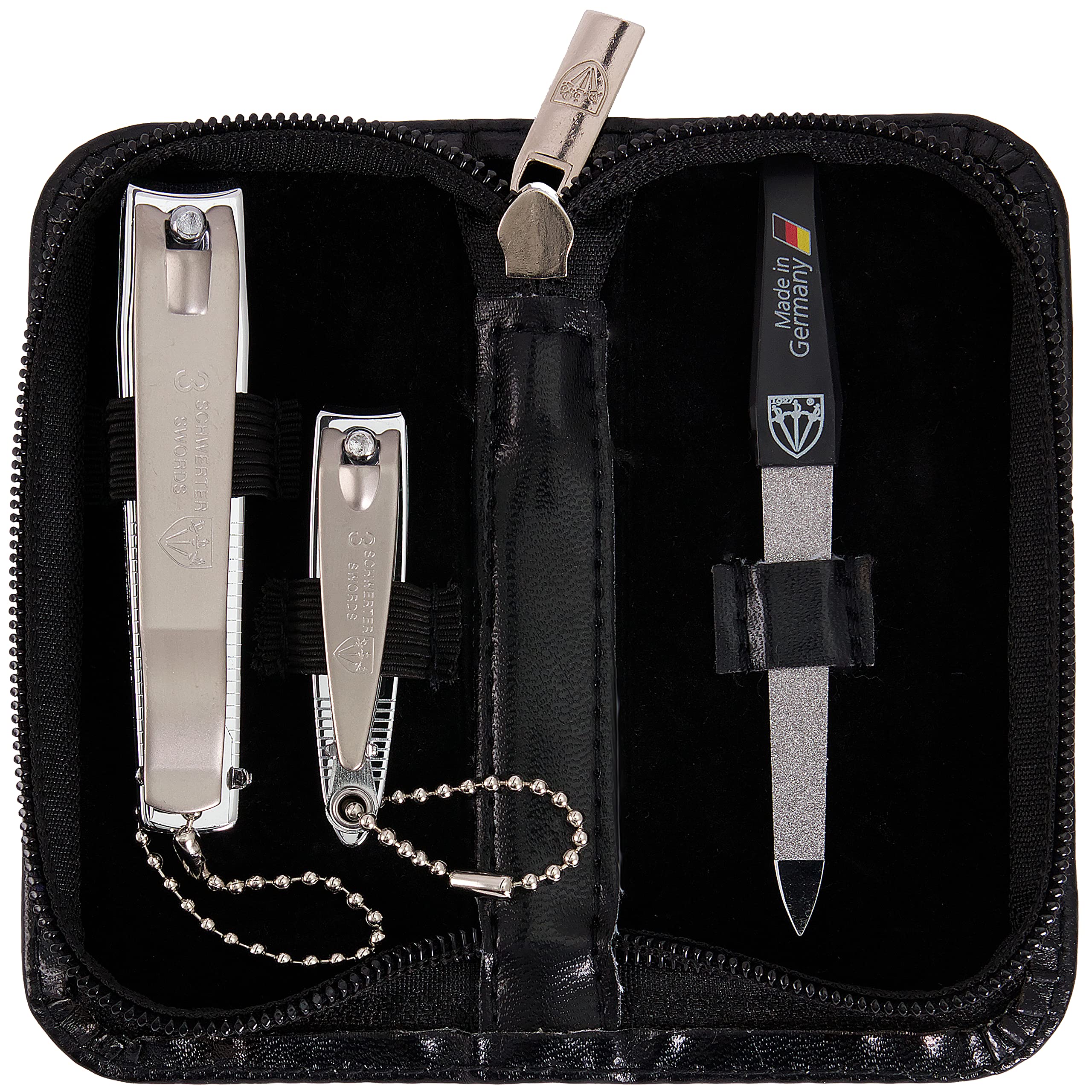 THREE SWORDS - Exclusive 3-Piece MANICURE - PEDICURE - GROOMING - NAIL CARE set / kit / case - basic-standard quality (000811)