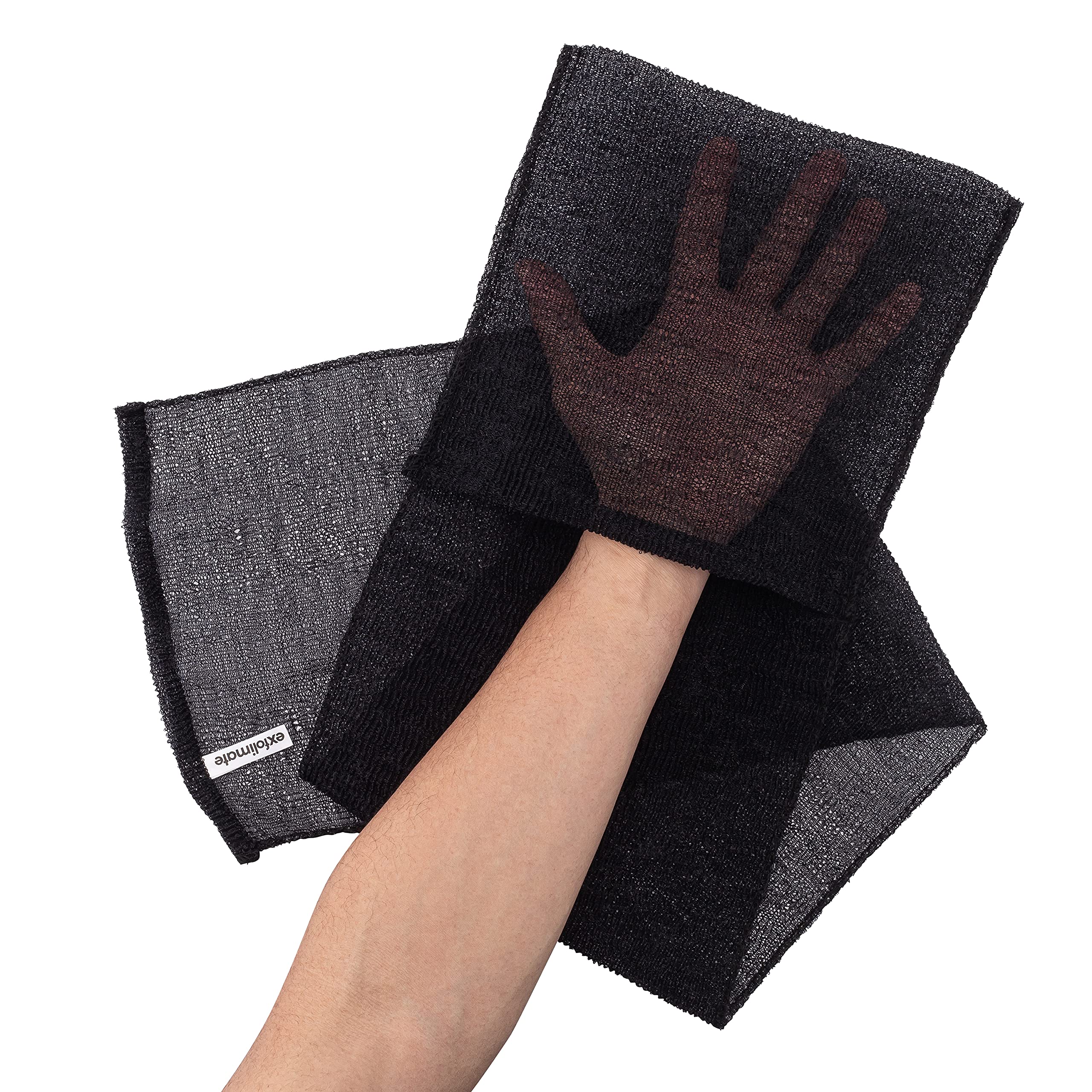 ExfoliMATE | Magic Exfoliating Shower Cloth Gently Removes Dead Skin for a Youthful Clear Complexion (Black - Pocket 2.0)