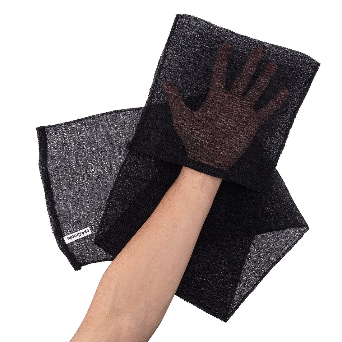 ExfoliMATE | Magic Exfoliating Shower Cloth Gently Removes Dead Skin for a Youthful Clear Complexion (Black - Pocket 2.0)