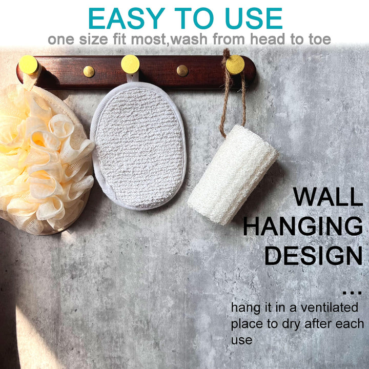 Mr.Cui'shop 6 Pcs/Set 4.3Ã—5.7 Natural Exfoliating Face Body Pad Loofah Sponge Facial Brush - Shower Scrubber - Body Bath Spa For Men & Women, Renewable Resource (100% Cotton Terry) Pack Of 6