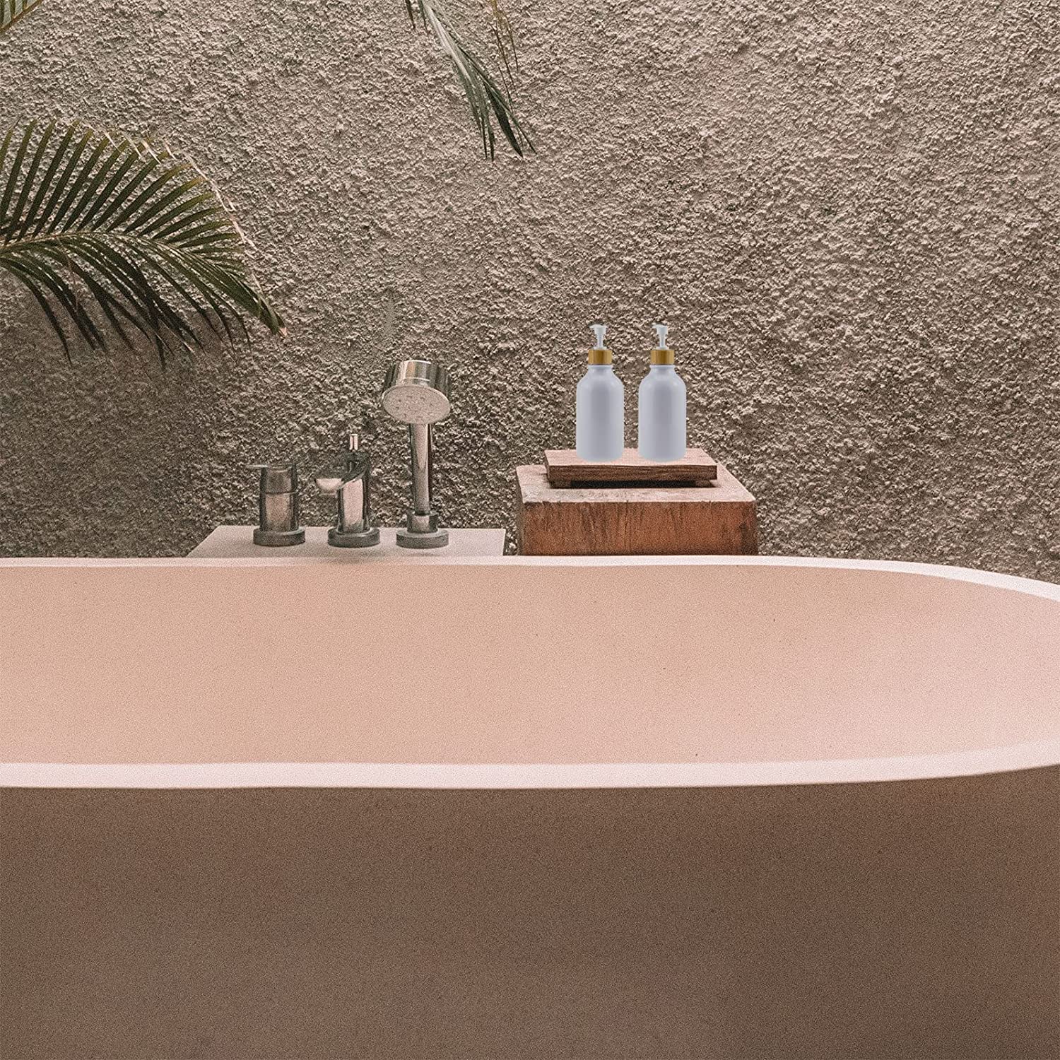 2A Refillable Shampoo and Conditioner Dispenser 10 Oz Bottles Pack of 3 (White)