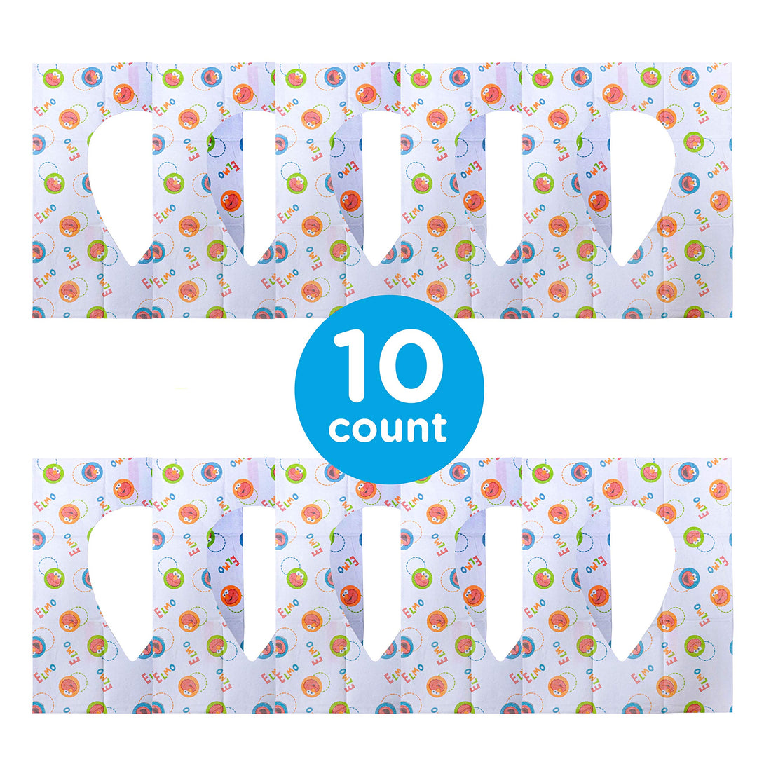 Sesame Street Potty Topper Disposable Stick-in-Place Toilet Seat Covers, 10 Count (Pack of 1)