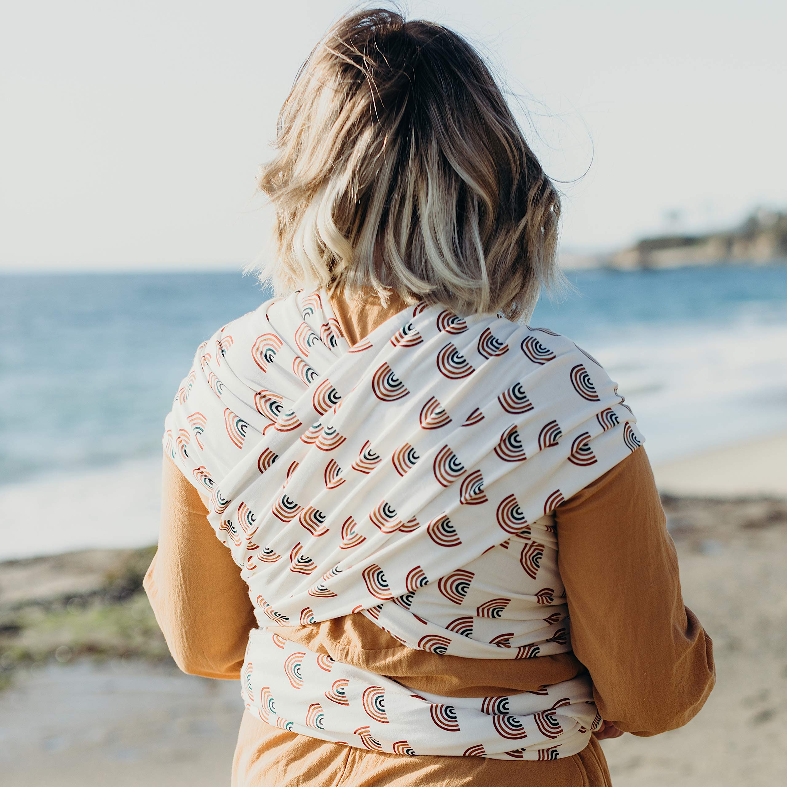 Boba Baby Wrap Carrier - Original Baby Carrier Wrap Sling for Newborns - Baby Wearing Essentials - Newborn Wrap Swaddle Holder, Newborn to Toddler Infant Sling (Serenity Rainbows)