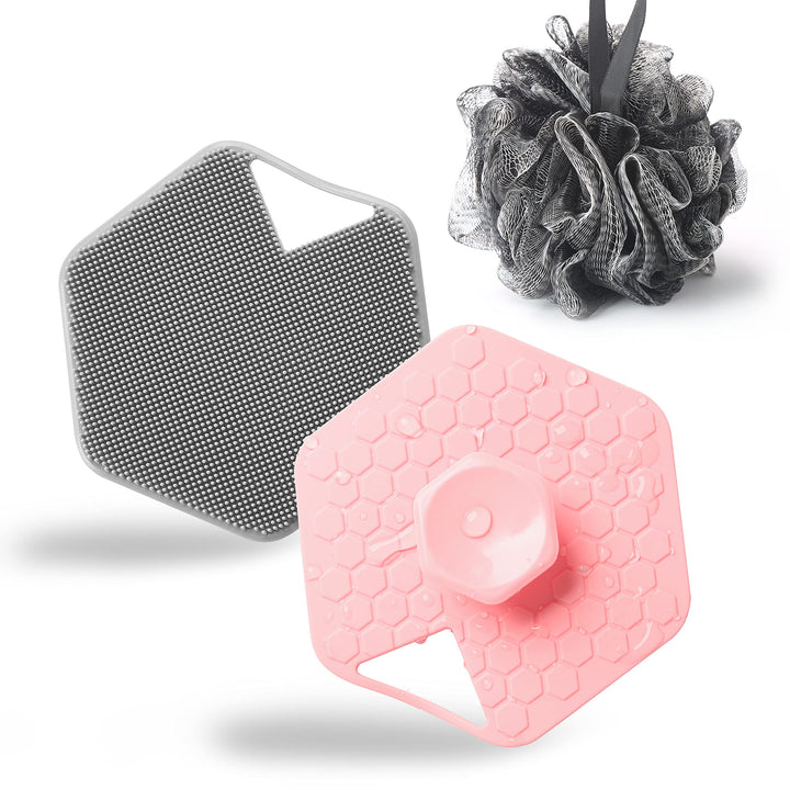 Delicate and Soft Silicone Shower Brush Set, for deep Cleansing and Exfoliation Without harming The Skin. Comes with a Shower Ball for a More Comfortable Bathing Experience!