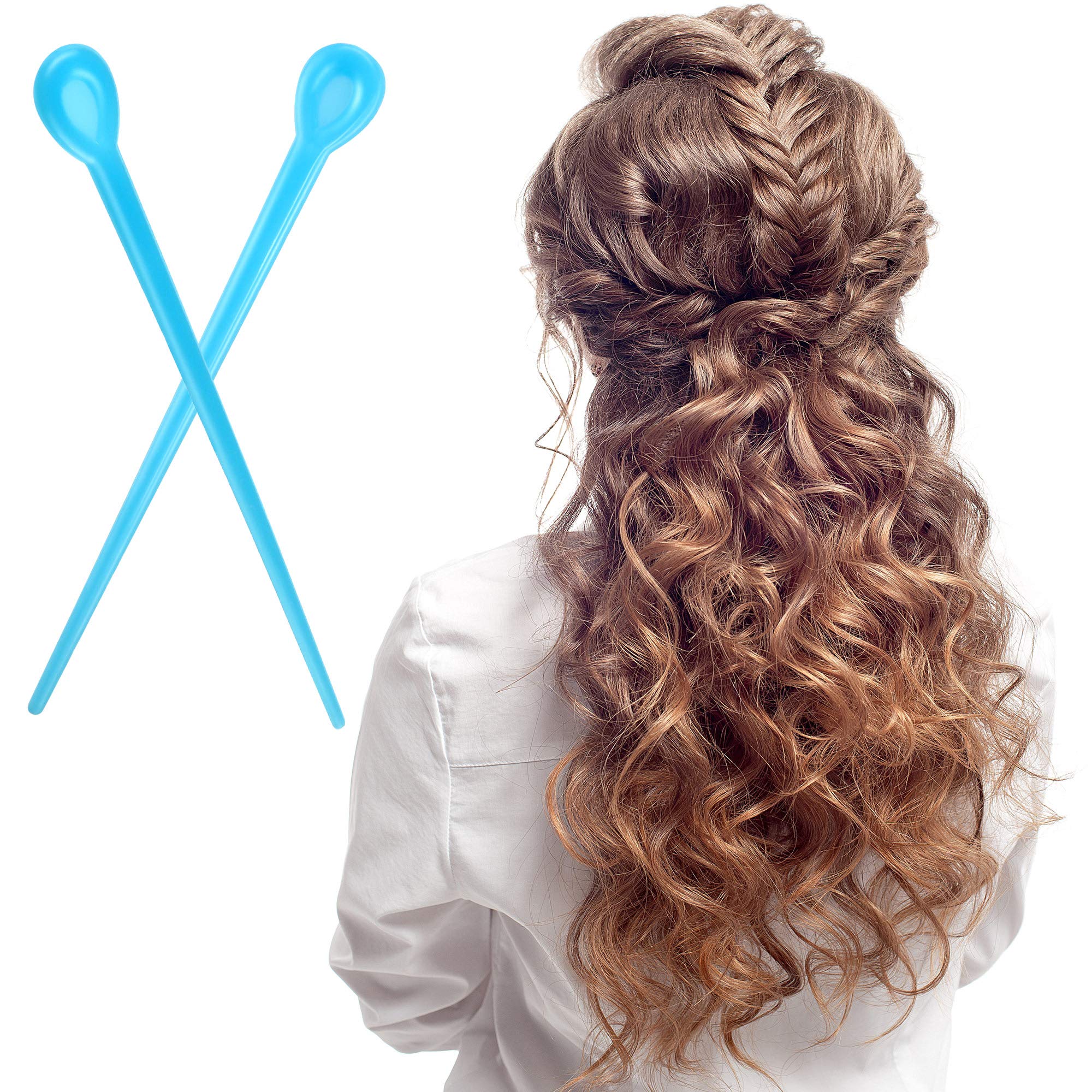 180 Pieces Brush Roller Pick Plastic Roller Pick Hair Curler Roller Pin for Hair Curling Styling Accessories for Christmas Valentine's Day Present(Blue)