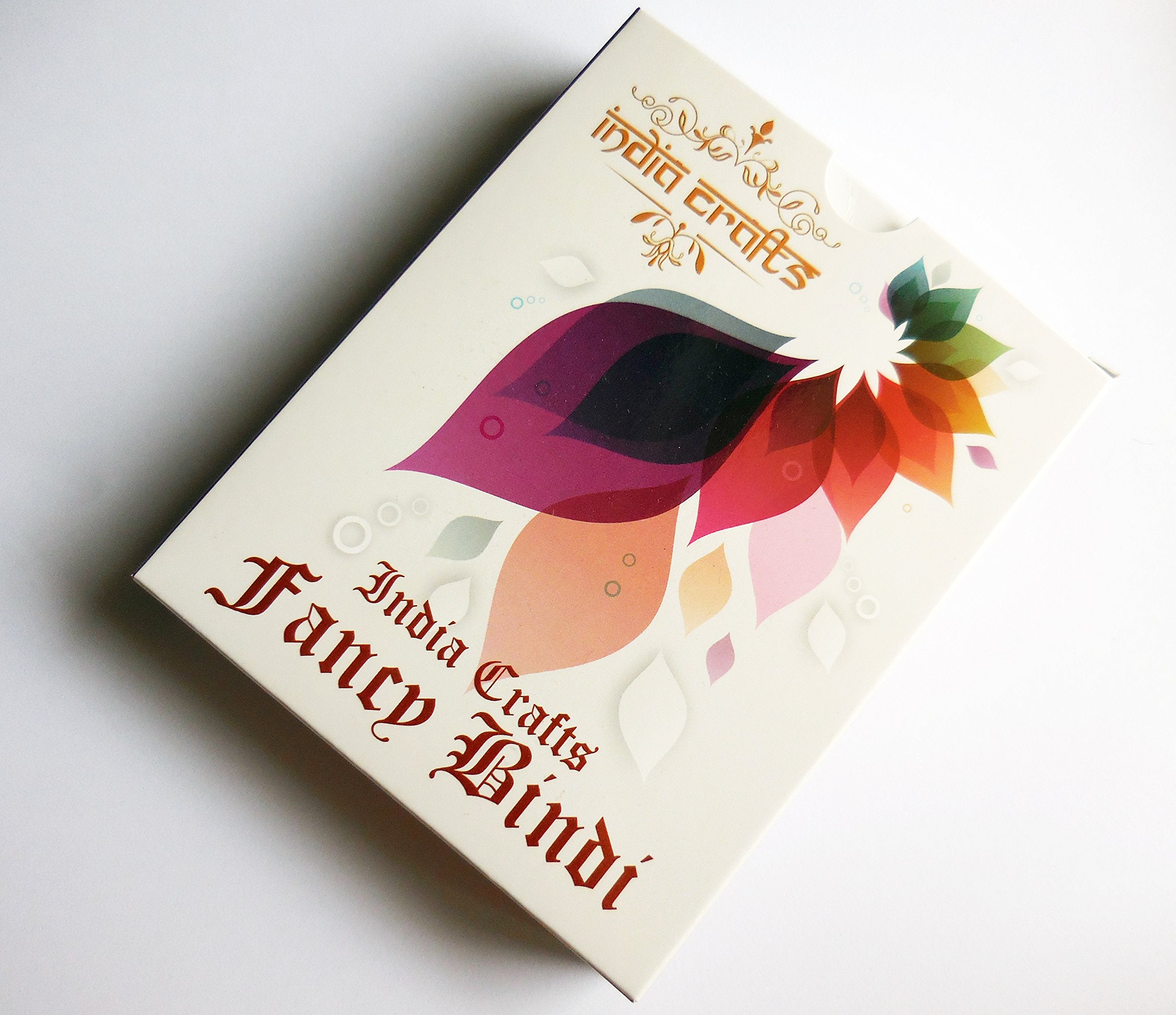 India Crafts Multicolour 12 Bindi Box Long Crystal Bridal Face Jewels Forehead Tika