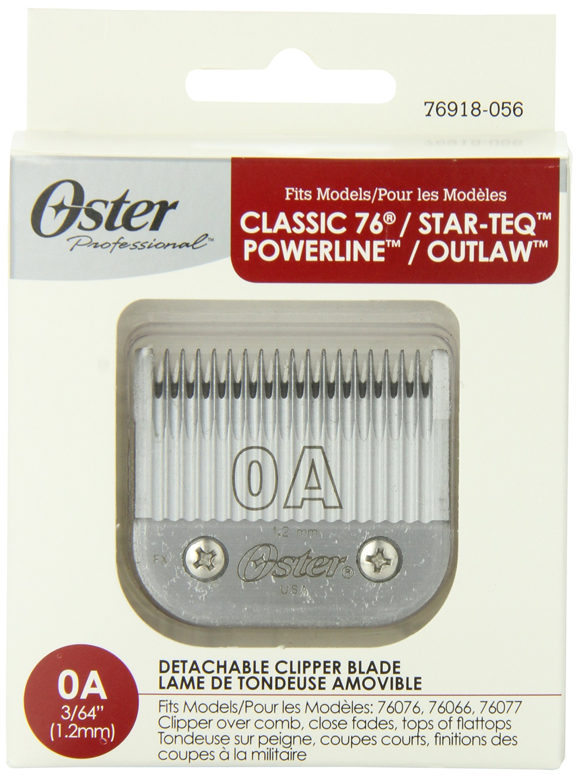Oster Professional Arctic Collection Clipper/Trimmer Cool Touch Replacement Blade, Size #0A 3/64 (1.2mm)
