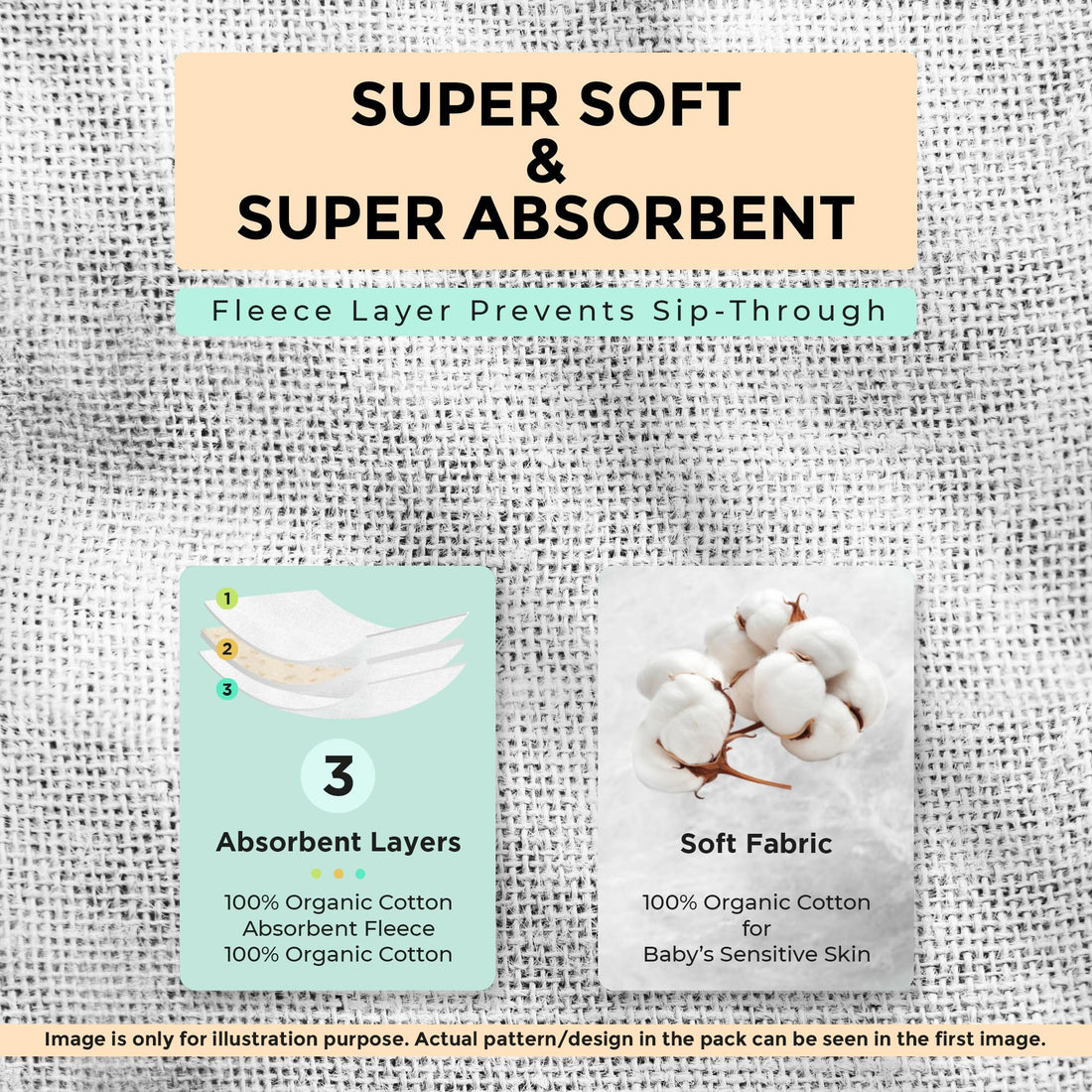 KiddyStar 5 Pack Organic Cotton Baby Burp Cloths – 3 Layer, 21x10 Large, Ultra Soft & Absorbent Burping Rags for Newborns – Infant Towels for Milk Spit Up