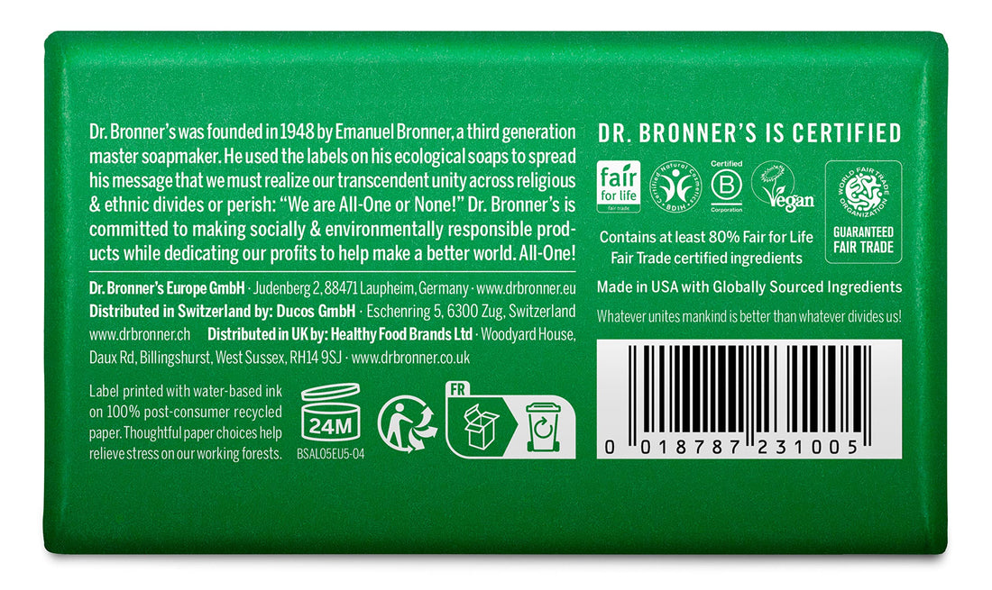 DR. BRONNER's OBAL05 All-One Hemp Almond Pure-Castile Bar Soap, 5-ounces