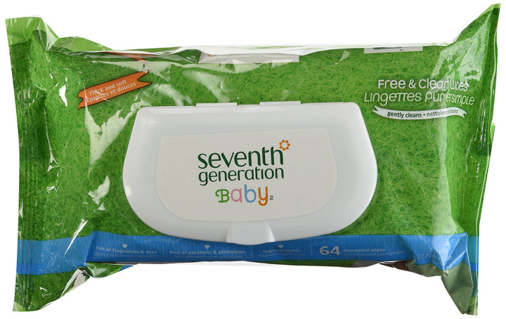 Seventh Generation Free and Clear Wipes Unscented - 64 Wipes