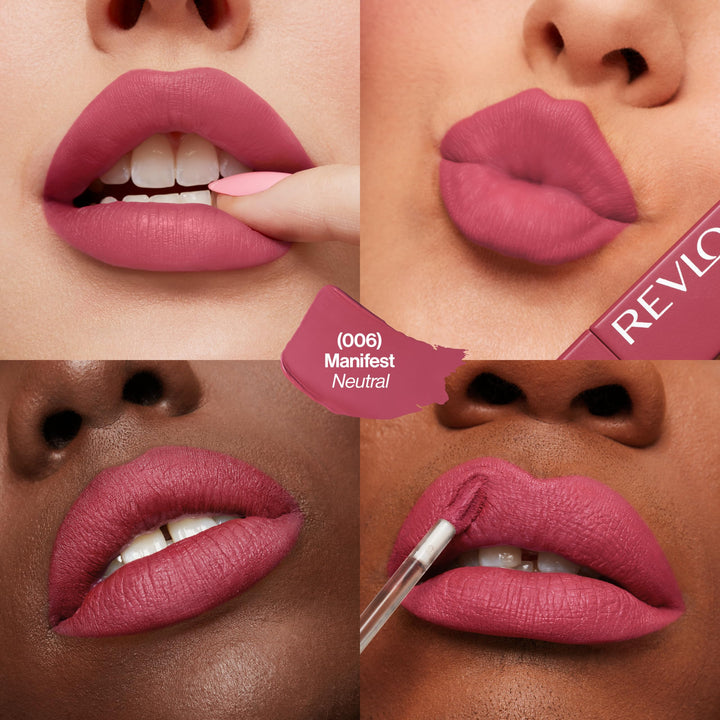 Revlon ColorStay Limitless Matte Liquid Lipstick, Vegan Formula, No-Budge, Longwear Lip Color, Long Lasting, Lightweight/Comfortable, Waterproof, 006 Manifest, 0.17 fl oz