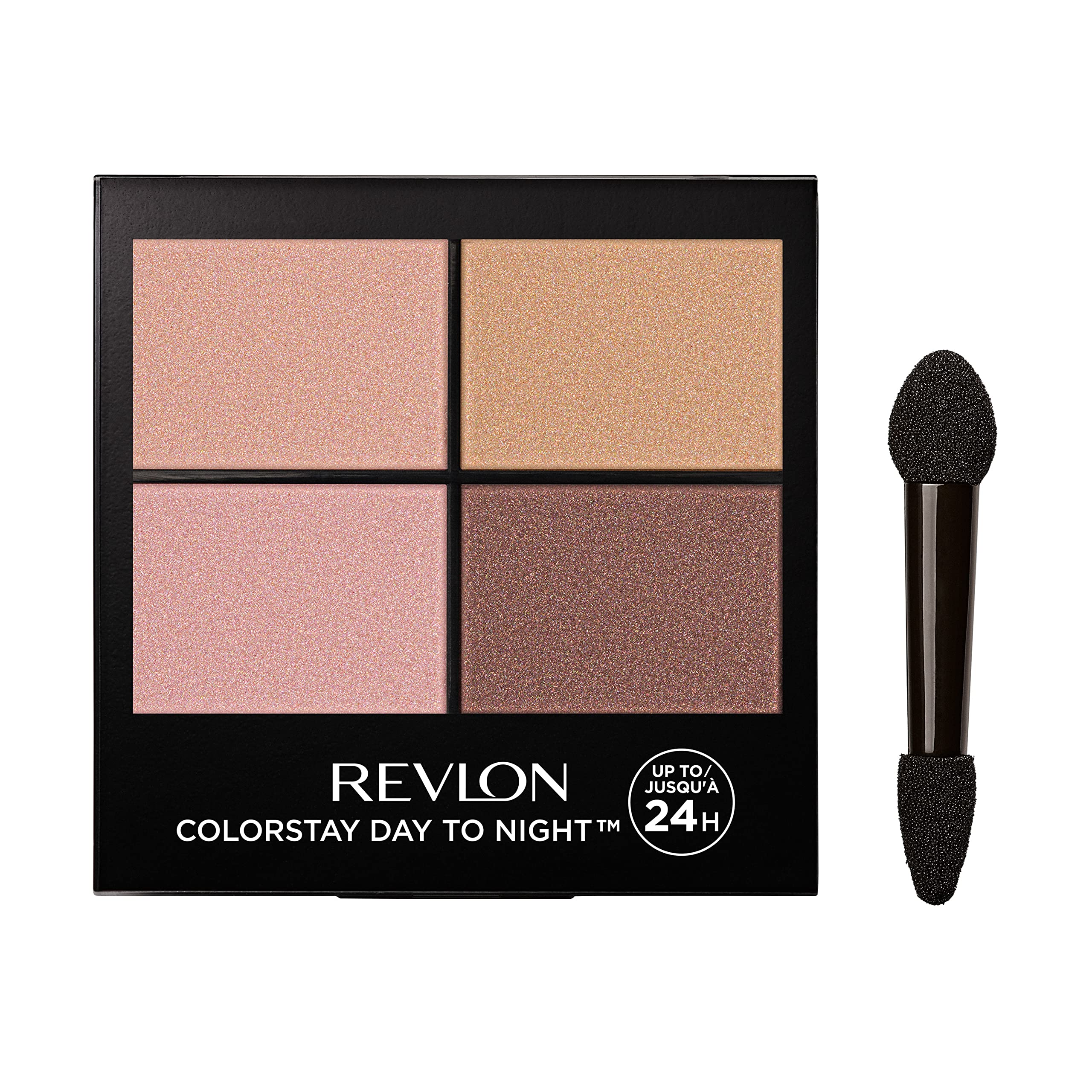 Revlon ColorStay 16 Hour Eyeshadow Quad with Dual-Ended Applicator Brush, Longwear, Intense Color Smooth Eye Makeup for Day & Night, Decadent (505), 0.16 oz