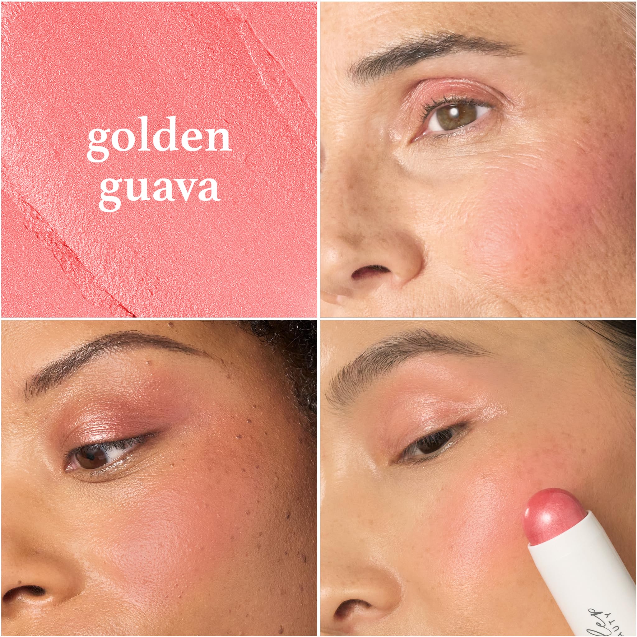 Julep Skip The Brush CrÃƒ¨me To Powder Cream Blush Stick For Cheeks, Eyes & Lips, Golden Guava
