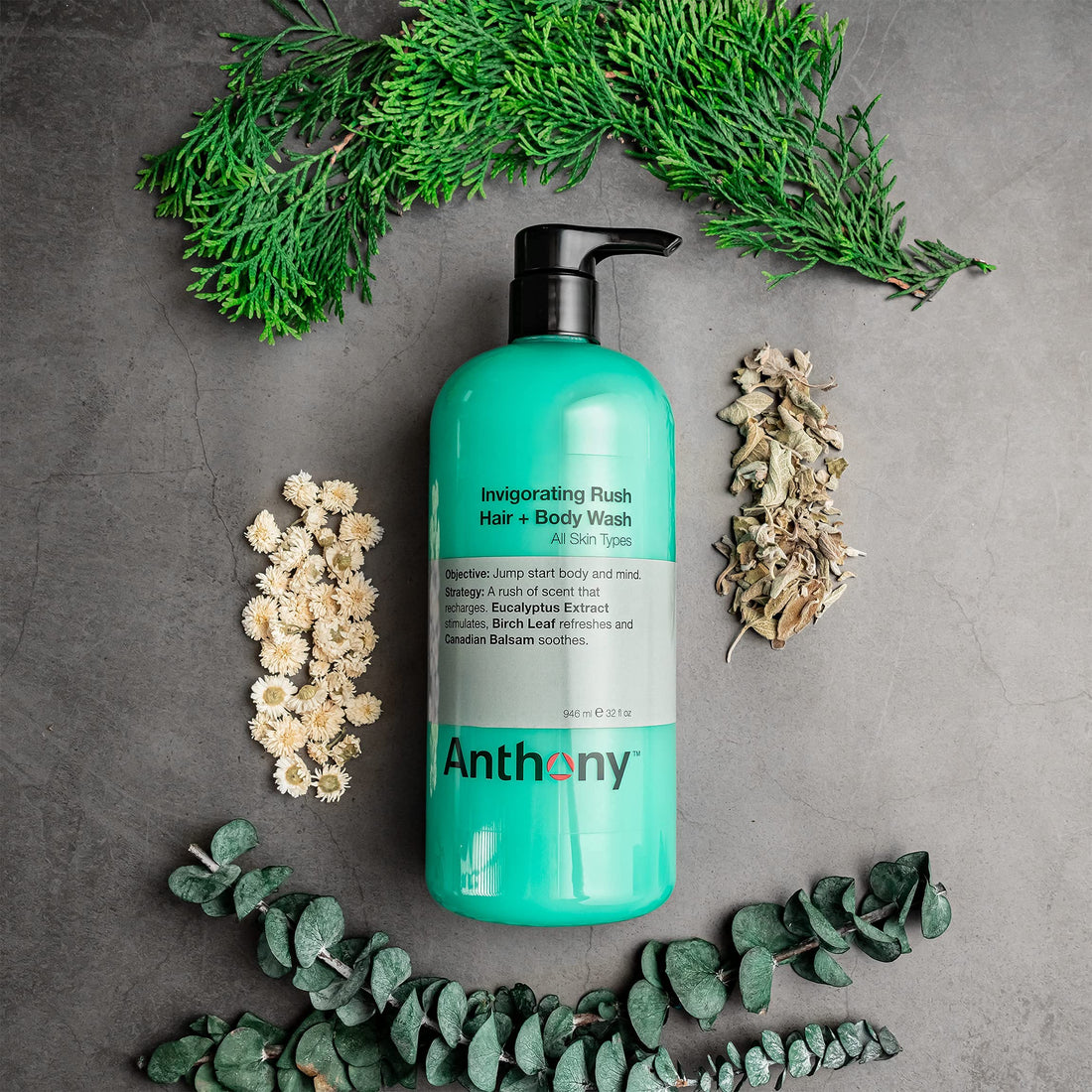 Anthony Invigorating Rush Hair Plus Body Wash, 32 fl. oz.