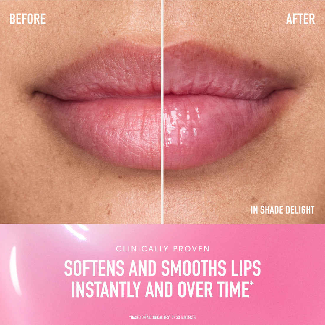 bareMinerals Nourishing Lip Oil, Ultra-Hydrating, Non-Sticky & High-Shine, Clean & Vegan Formula with 9 Botanical Oils & Hyaluronic Acid for Soft, Smooth Lips, Delight