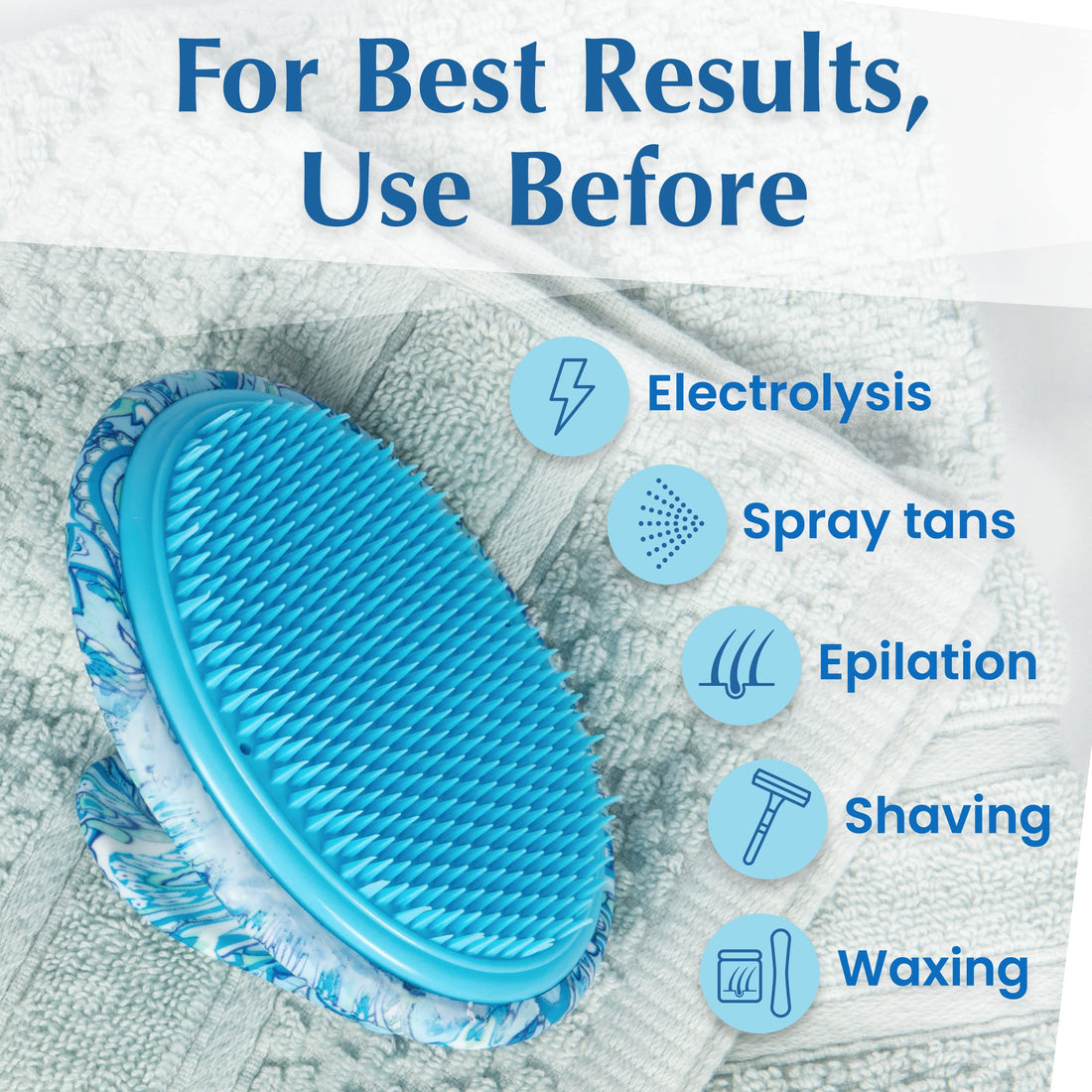 Dylonic Body Brush for Razor Bumps and Ingrown Hairs Treatment - 1pk Skin Exfoliator for Body Shaving Irritation, Strawberry Legs, Armpit, Bikini Line - Blue