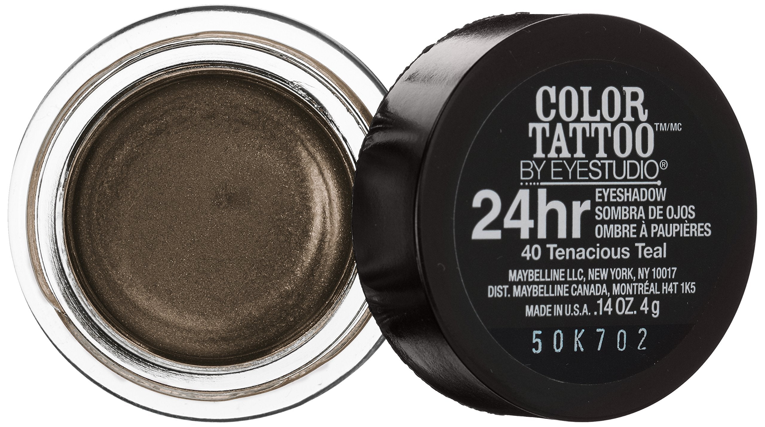 Maybelline New York Eye Studio Color Tattoo Leather 24 HR Cream Gel Eyeshadow, Deep Forest, 0.14 Ounce
