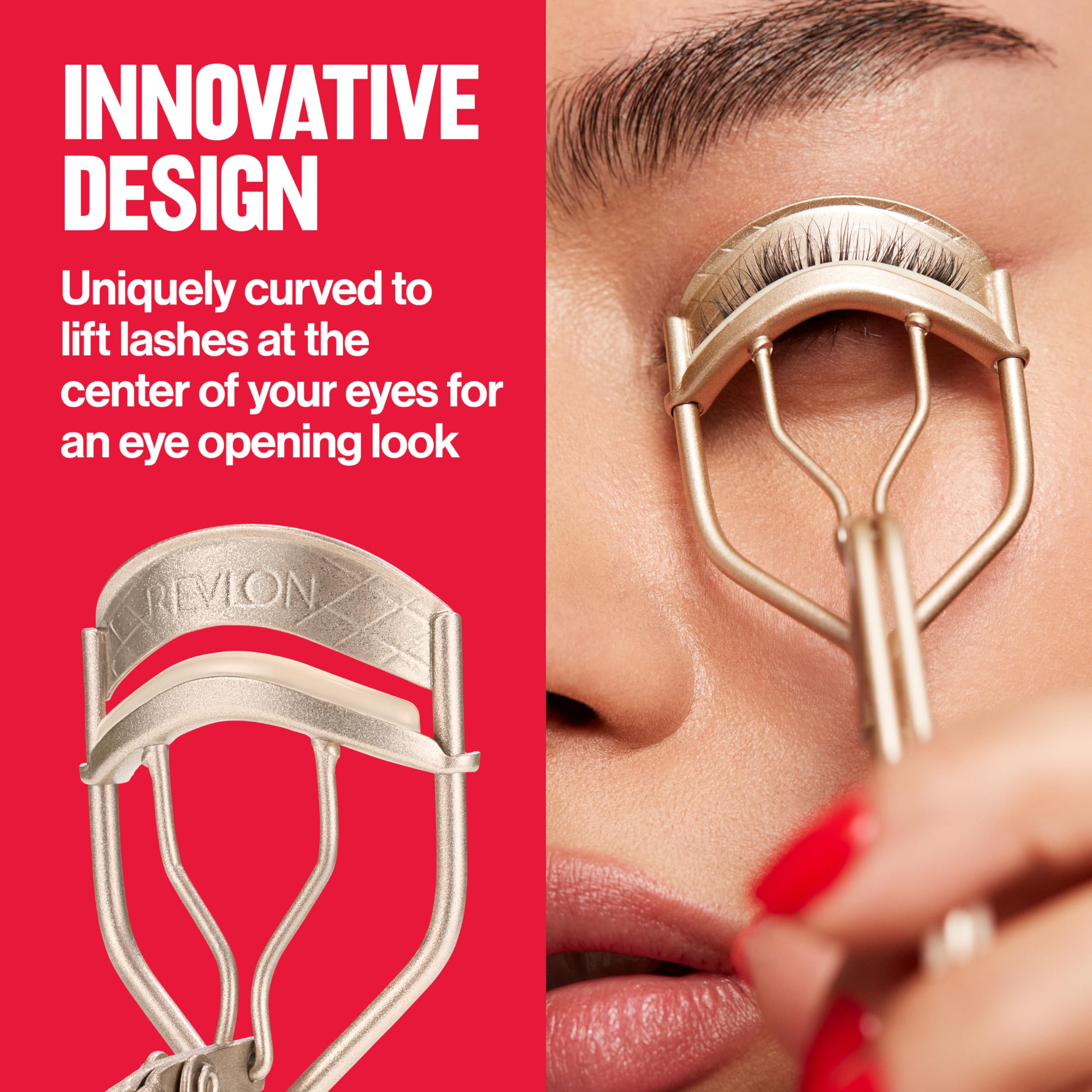 Revlon Designer Series Lash Curler, Eyelash Lift for an Eye Opening Look, Non-Slip Finger Grips, Easy to Use, 1 Count
