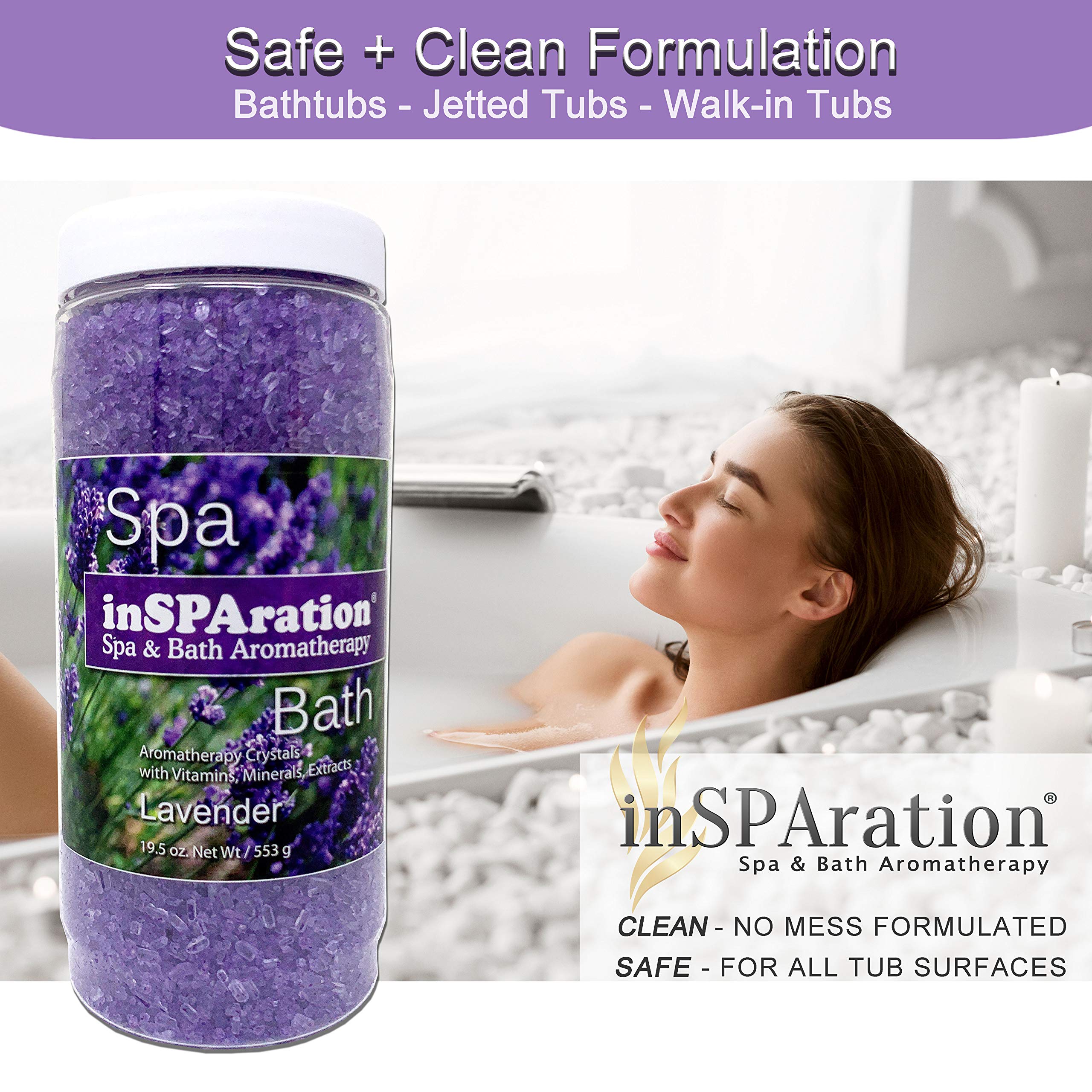 InSPAration 7463 Lavender Crystals for Spa and Hot Tubs, 19 oz