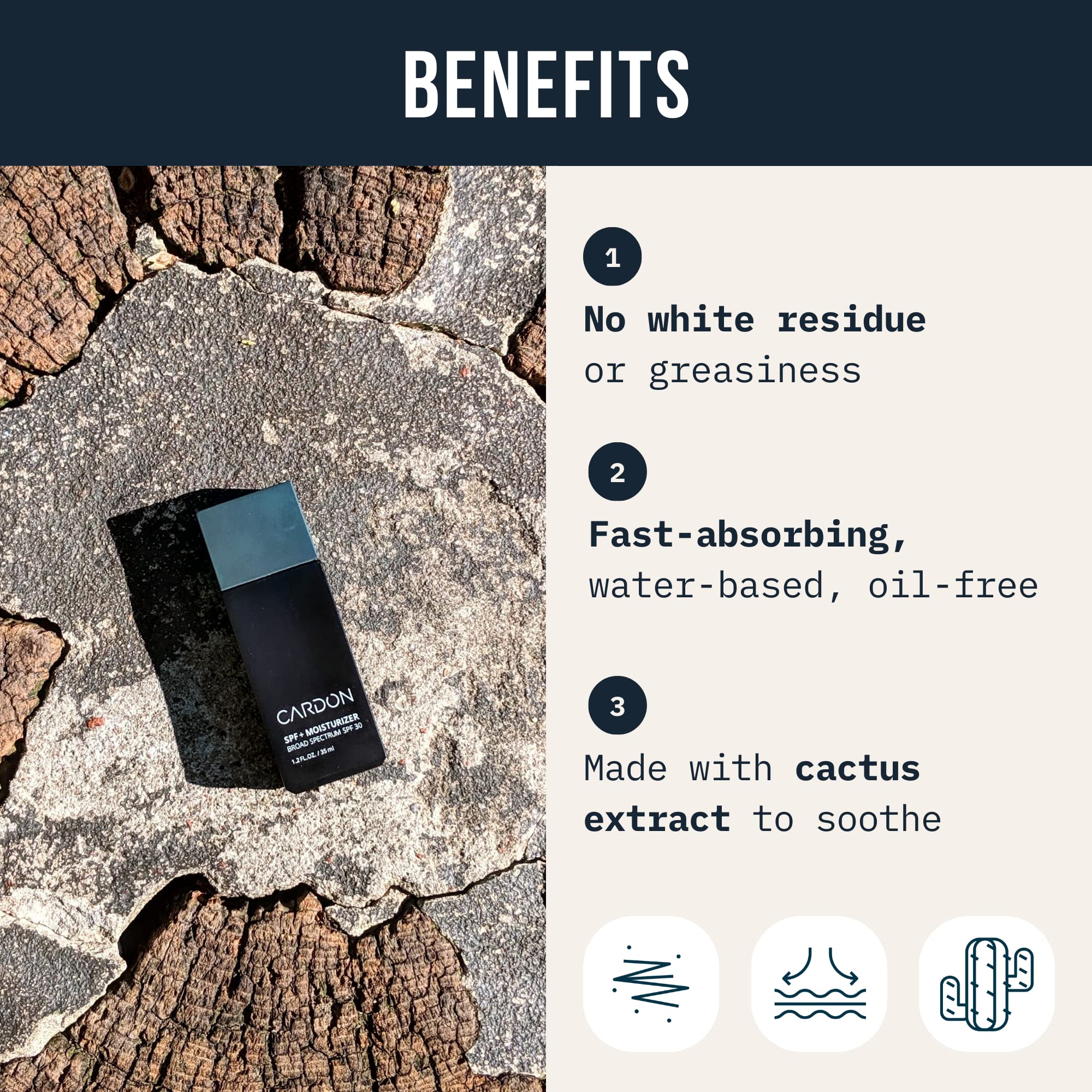 Cardon Men's SPF 30 Korean Sunscreen for Face, Facial Moisturizer With Sunblock, Anti-Aging Face Sunscreen, SPF Facial Moisturizer, Men's Skin Care Lotion with Cactus Extract (1 Bottle - 35ml)