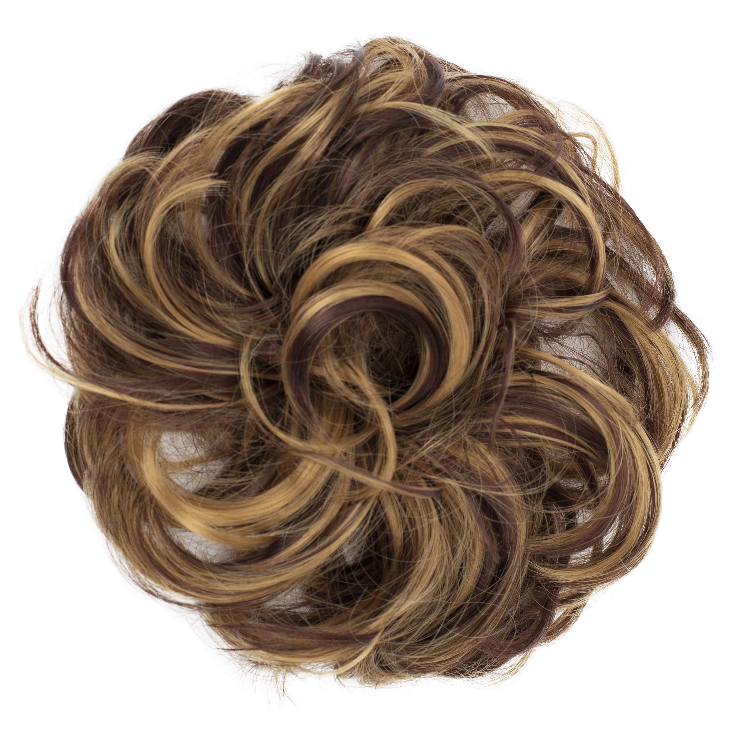 brown mix 32H26 G40A : PRETTYSHOP Scrunchie Scrunchy Bun Up Do Hair piece Hair Ribbon Ponytail Extensions Wavy Curly or Messy Verious Colors (brown mix 32H26 G40A)