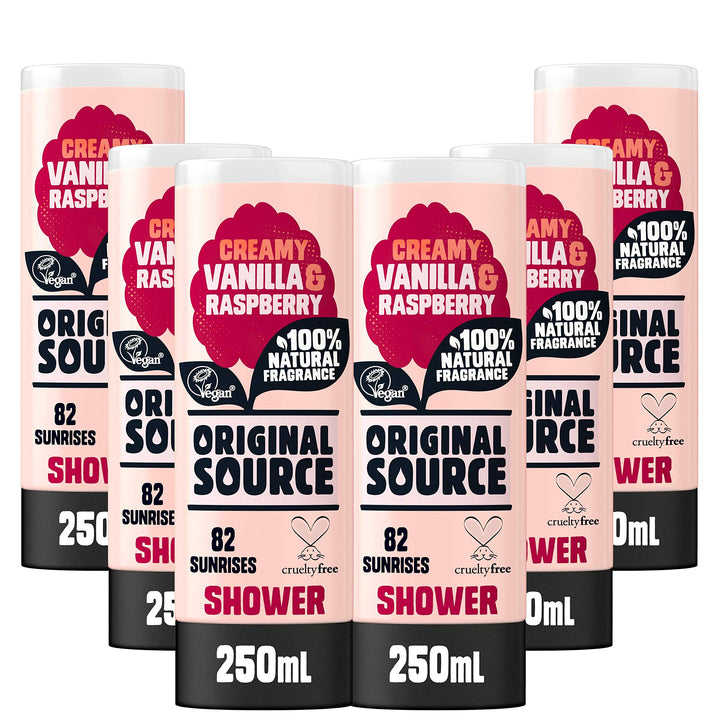 Original Source Shower Gel Vanilla Milk and Raspberry 250ml Pack of 6