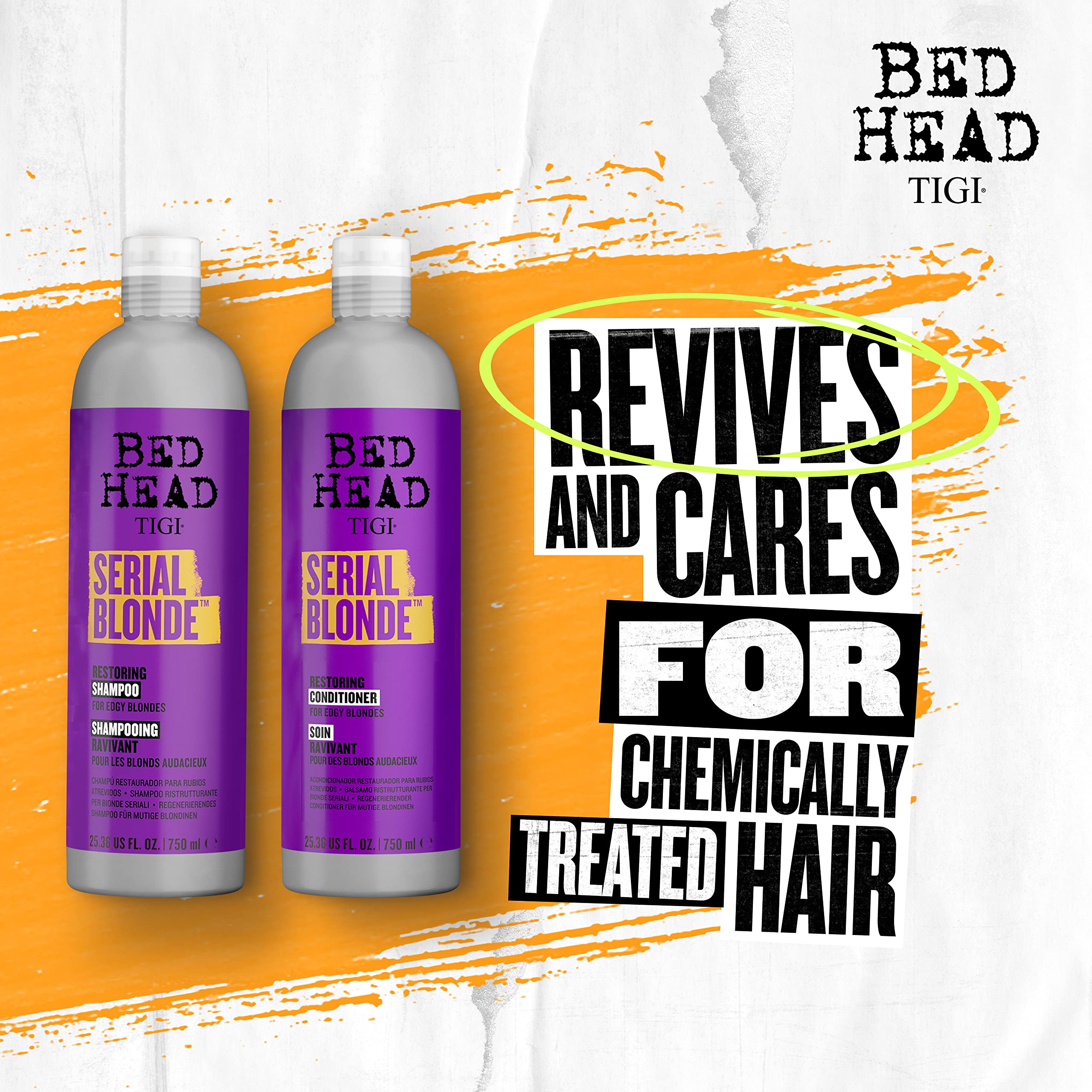 TIGI Bed Head Shampoo & Conditioner For Damaged Blonde Hair Serial Blonde With Hydrolyzed Keratin 2 x 25.36 fl oz