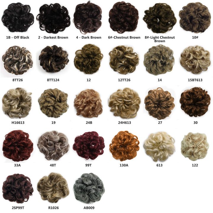 H16613 : Onedor Ladies Synthetic Wavy Curly or Messy Dish Hair Bun Extension Hairpiece Scrunchie Chignon Tray Ponytail (H16613)