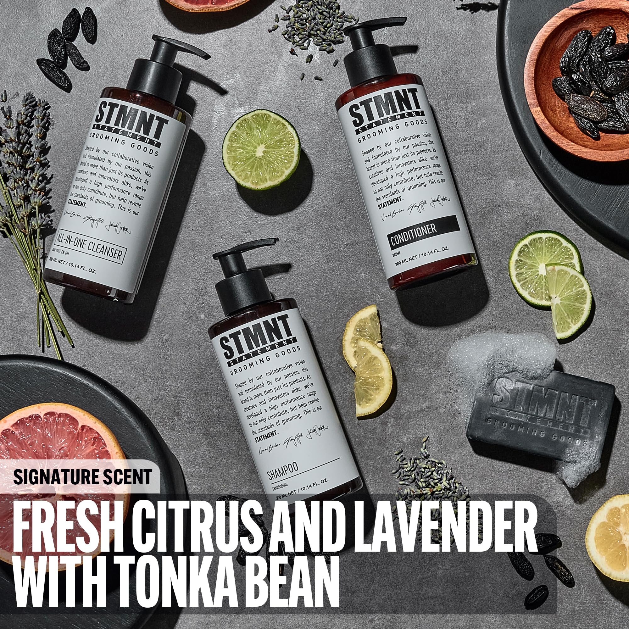 STMNT Grooming Goods Conditioner, 22.8 oz | Softens Hair | Restores Shine | Moisturizing Formula w/ Activated Charcoal & Menthol | All Hair Types