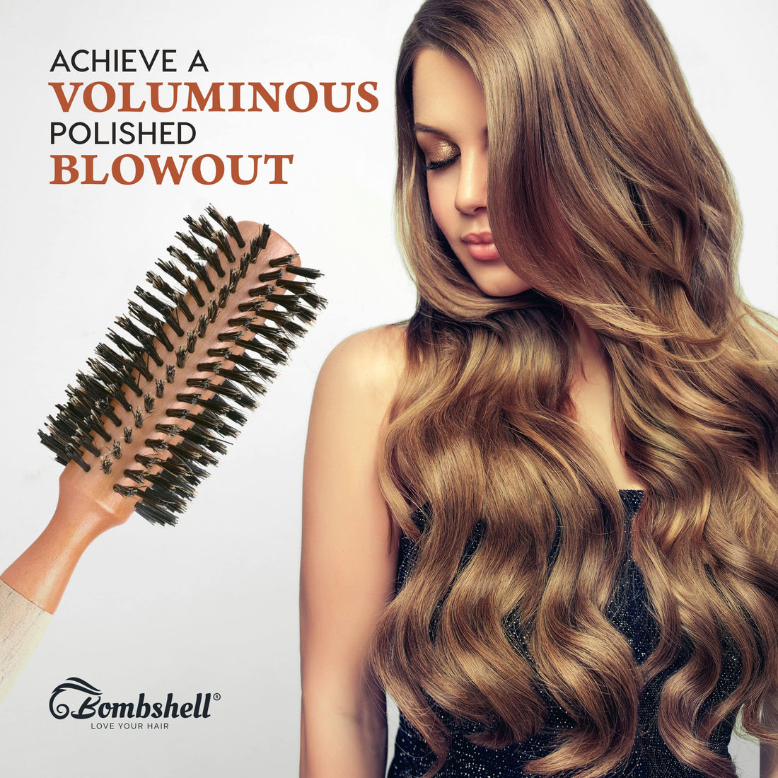 bombshell blowout Hair Brush Classic Round Sustainable Wood (2 inch)