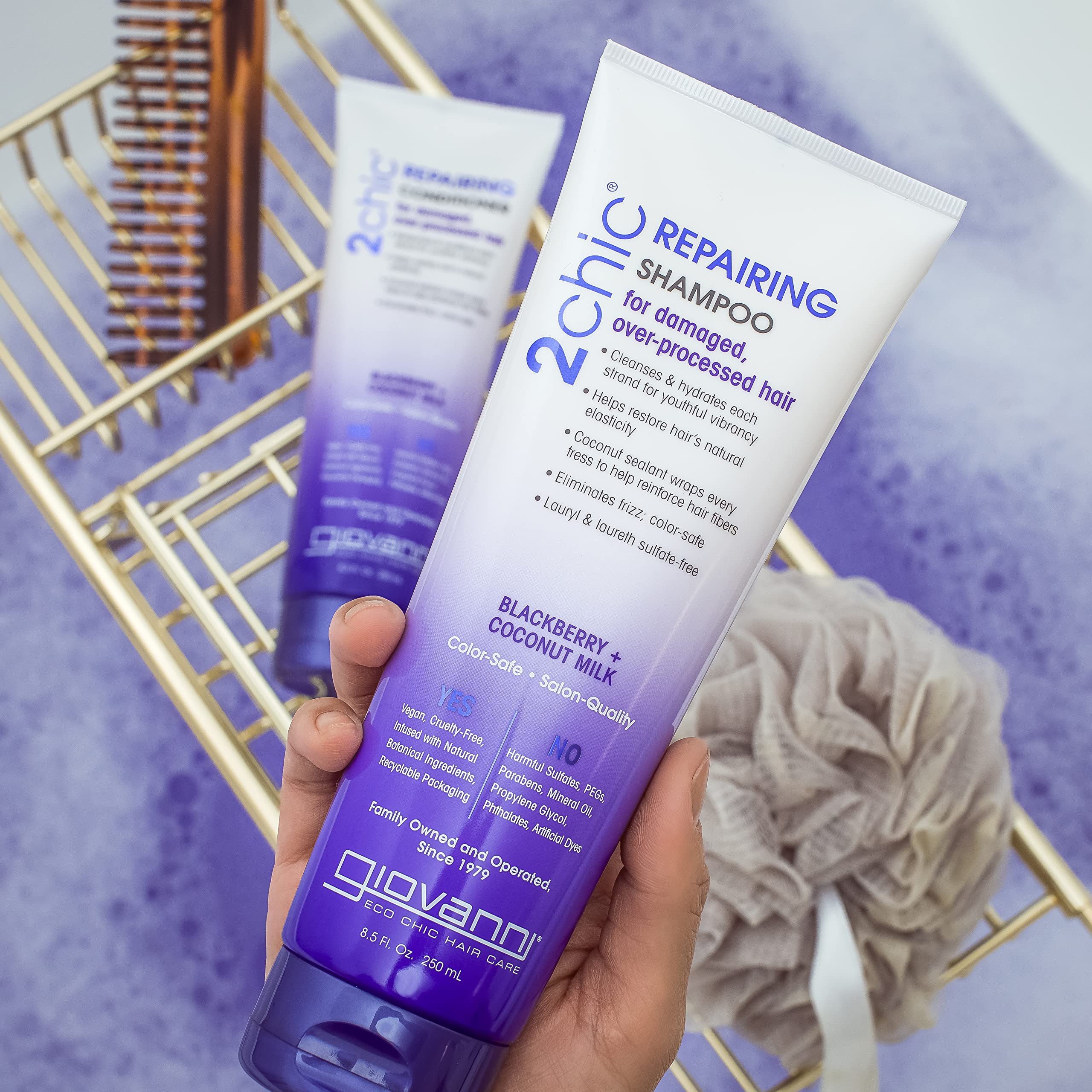 2Chic Blackberry & Coconut Milk Repair Shampoo, 8.5 Oz by Giovanni Cosmetics