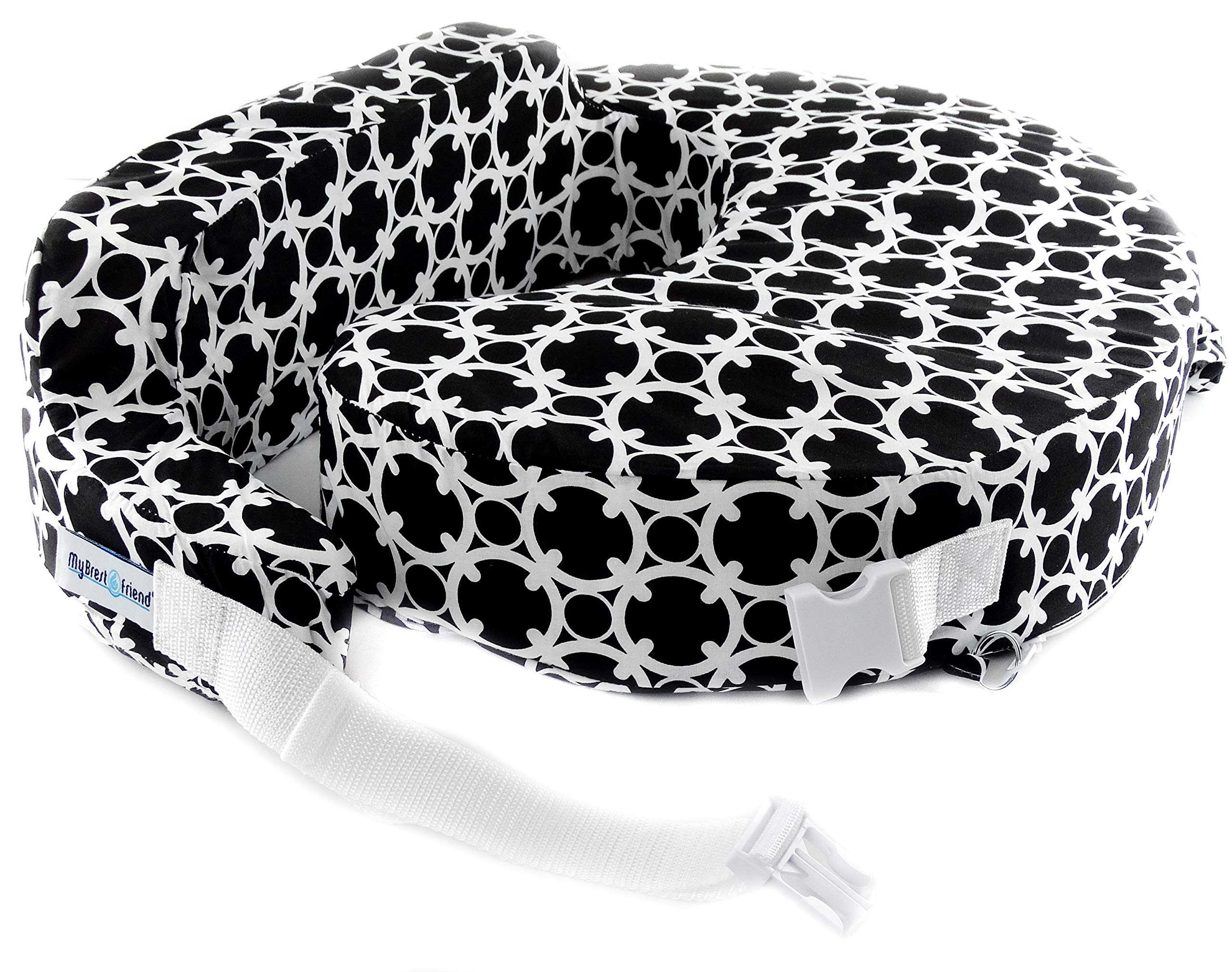 My Brest Friend Original Nursing Pillow Cover - Slipcovers for Baby - Adjustable Fit, Easy Care, Durable - Original Nursing Pillow Not Included, Black and White Marina