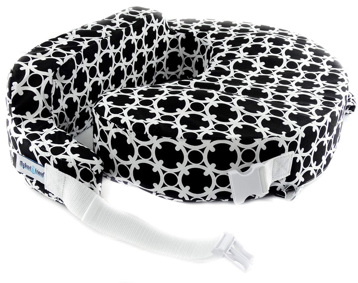 My Brest Friend Original Nursing Pillow Cover - Slipcovers for Baby - Adjustable Fit, Easy Care, Durable - Original Nursing Pillow Not Included, Black and White Marina