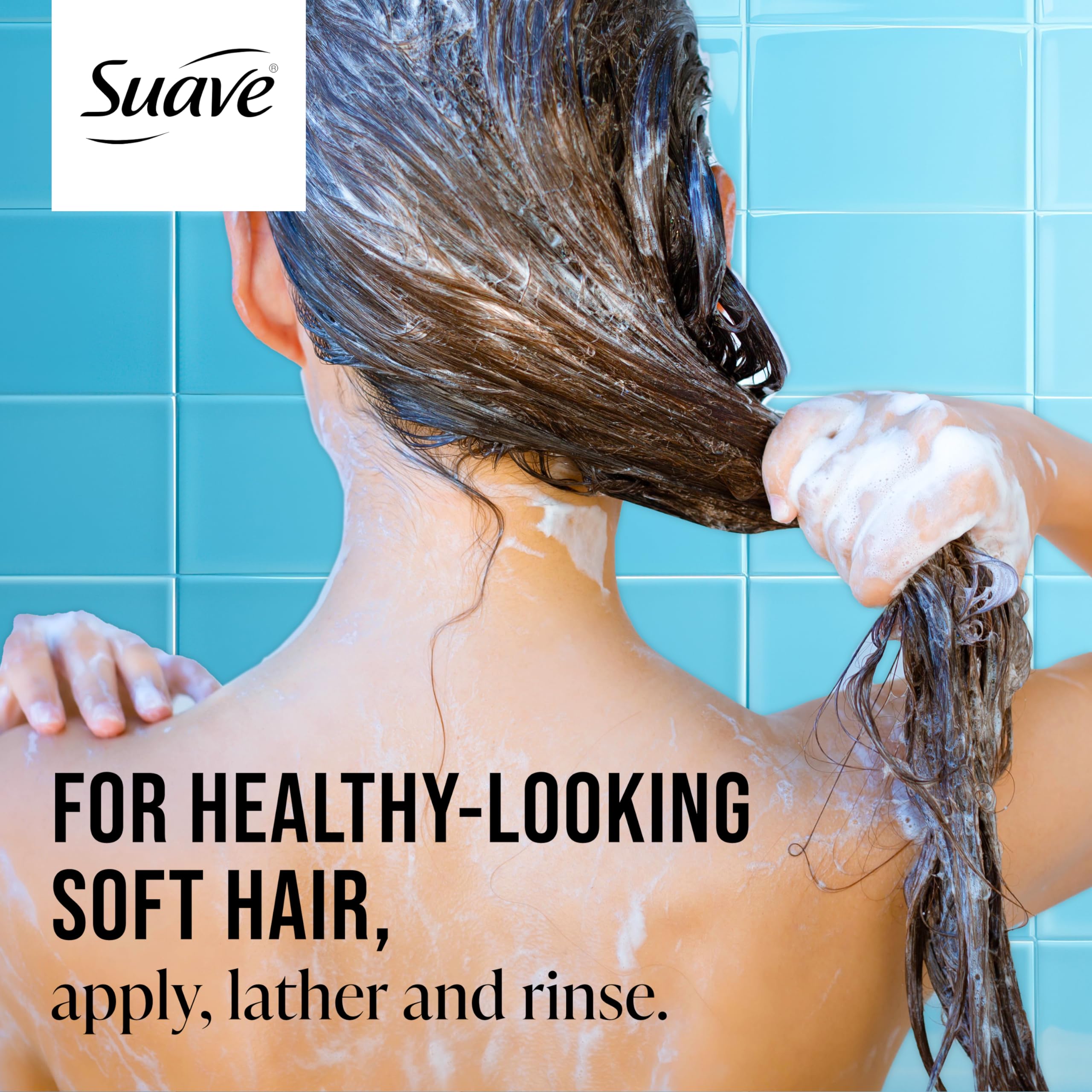 Suave 2-in-1 Moisture Shampoo & Conditioner with Vitamin B5 Infusion and pH Balanced Salon Formula, Anti-Frizz Cleansing for Dry Hair, 28 Oz (Pack of 4)