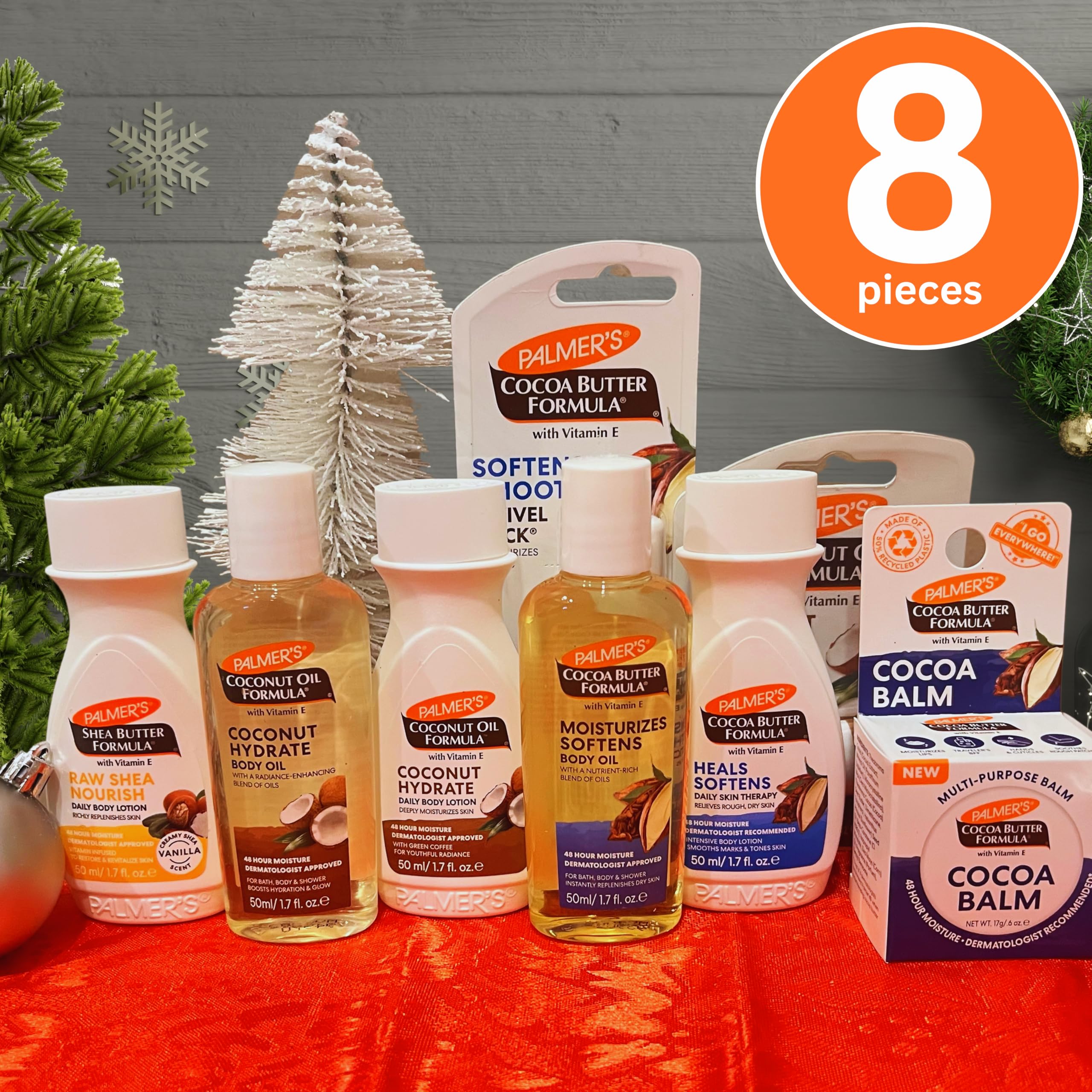 Palmer's Coconut Oil, Shea Butter, Cocoa Butter Formula Mini Easter Basket Stuffers (8 Piece bundle) - Moisturizing Body Oil, Body Lotion, Cocoa Balm, Swivel Stick & Lip Balm, Hydrating Skin Care