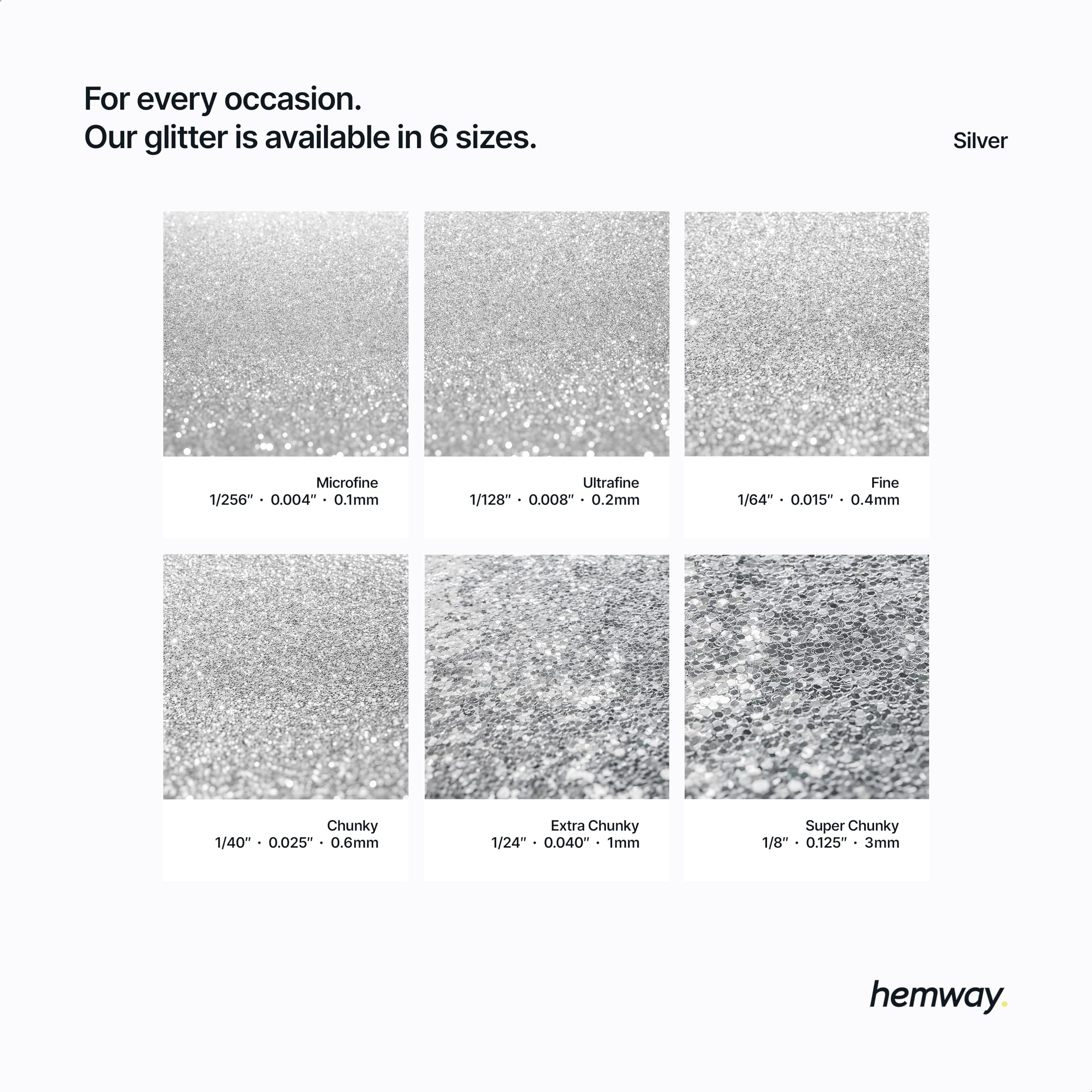 Hemway Silver Premium Glitter Multi Purpose Dust Powder 100g / 3.5oz for use with Arts & Crafts Wine Glass Decoration Weddings Cards Flowers Cosmetic Face Eye Body Nails Skin Hair