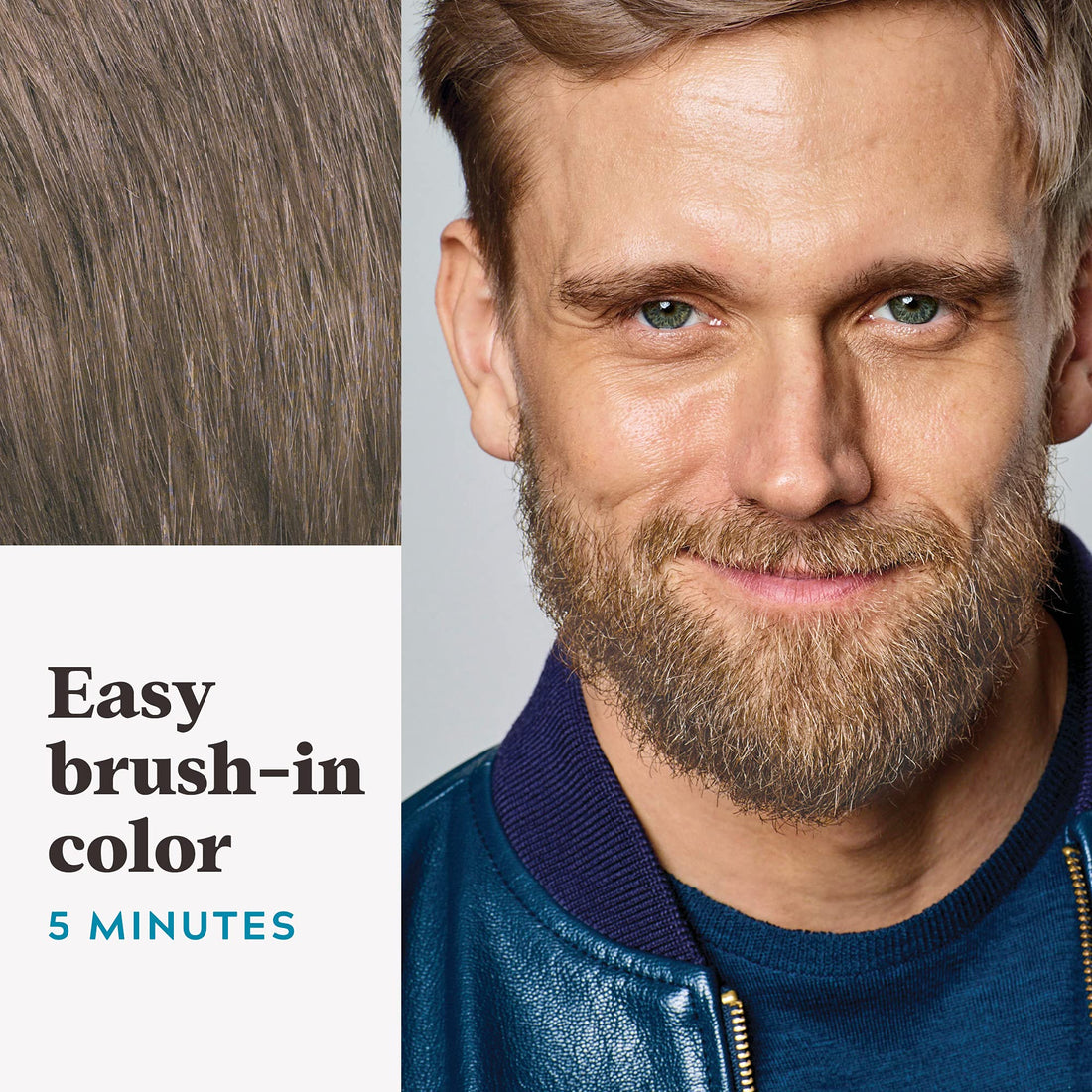 Just For Men Mustache & Beard, Beard Dye for Men with Brush Included for Easy Application, With Biotin Aloe and Coconut Oil for Healthy Facial Hair - Light Brown, M-25, Pack of 3