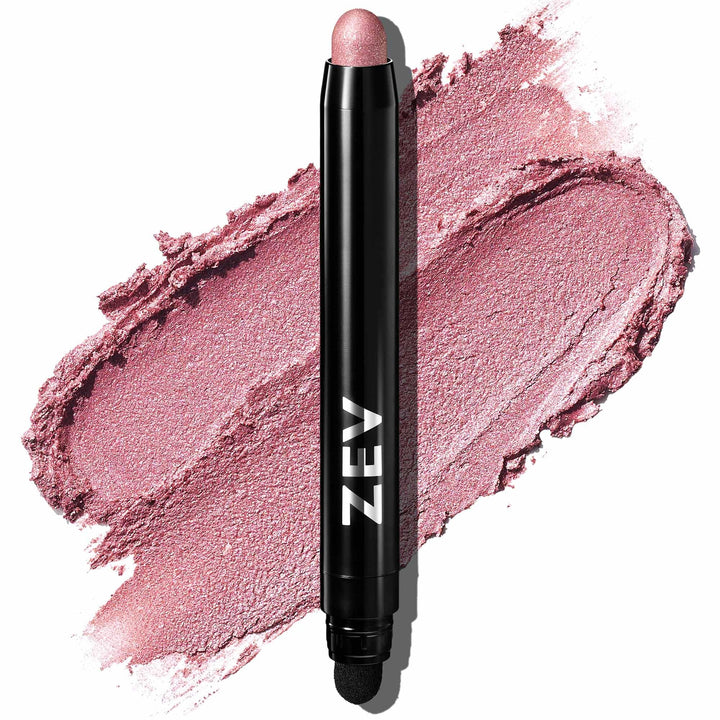 Zev Eyeshadow Stick – ShadeRush 2-in-1 Cream Eyeshadow Stick – Cream-to-Powder Eye Shadow with Built-in Smudger – Shimmer Makeup – Waterproof and Crease-Proof – Mauve Shimmer