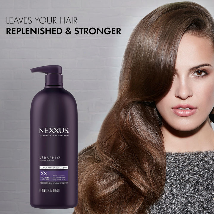 Nexxus Keraphix ProteinFusion Conditioner with Keratin Protein and Black Rice Conditioner for Damaged Hair 33.8 oz