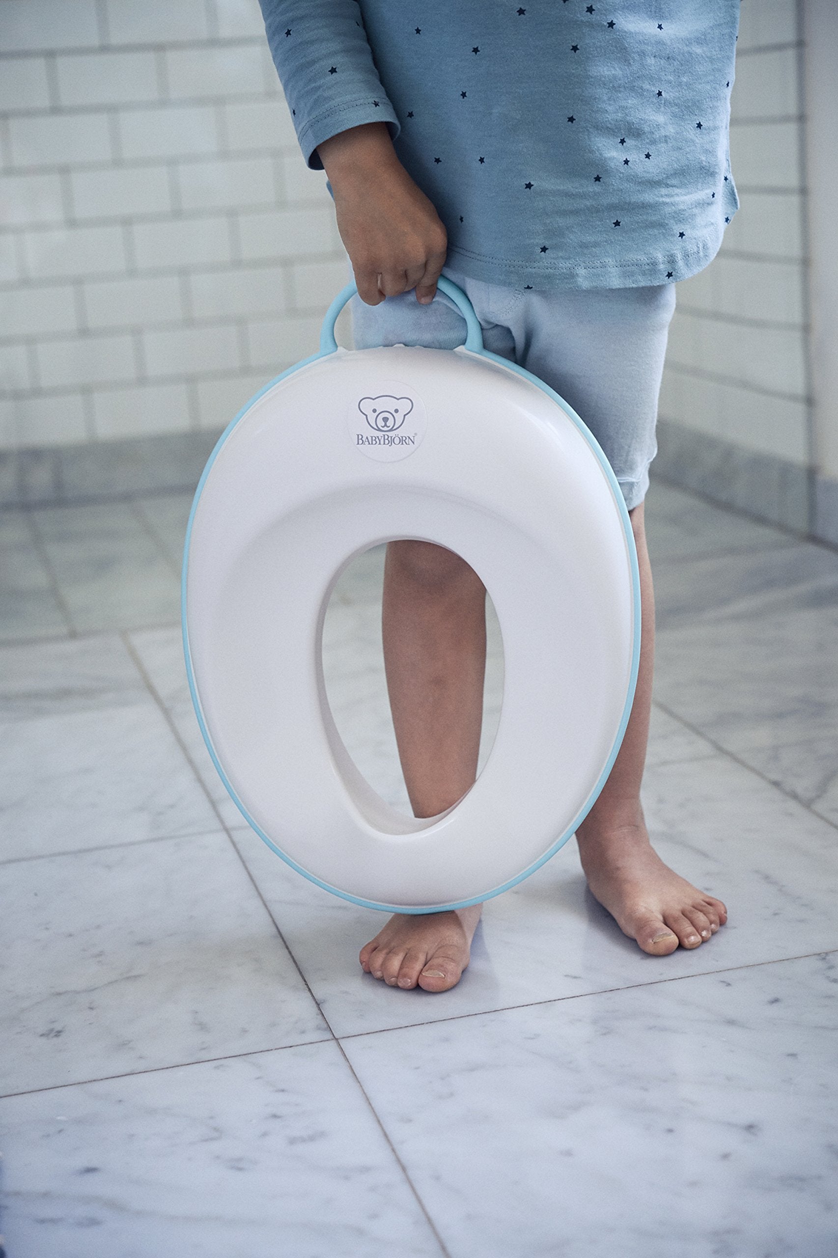 BABYBJORN Toilet Trainer, White/Turquoise, 1 Count (Pack of 1)