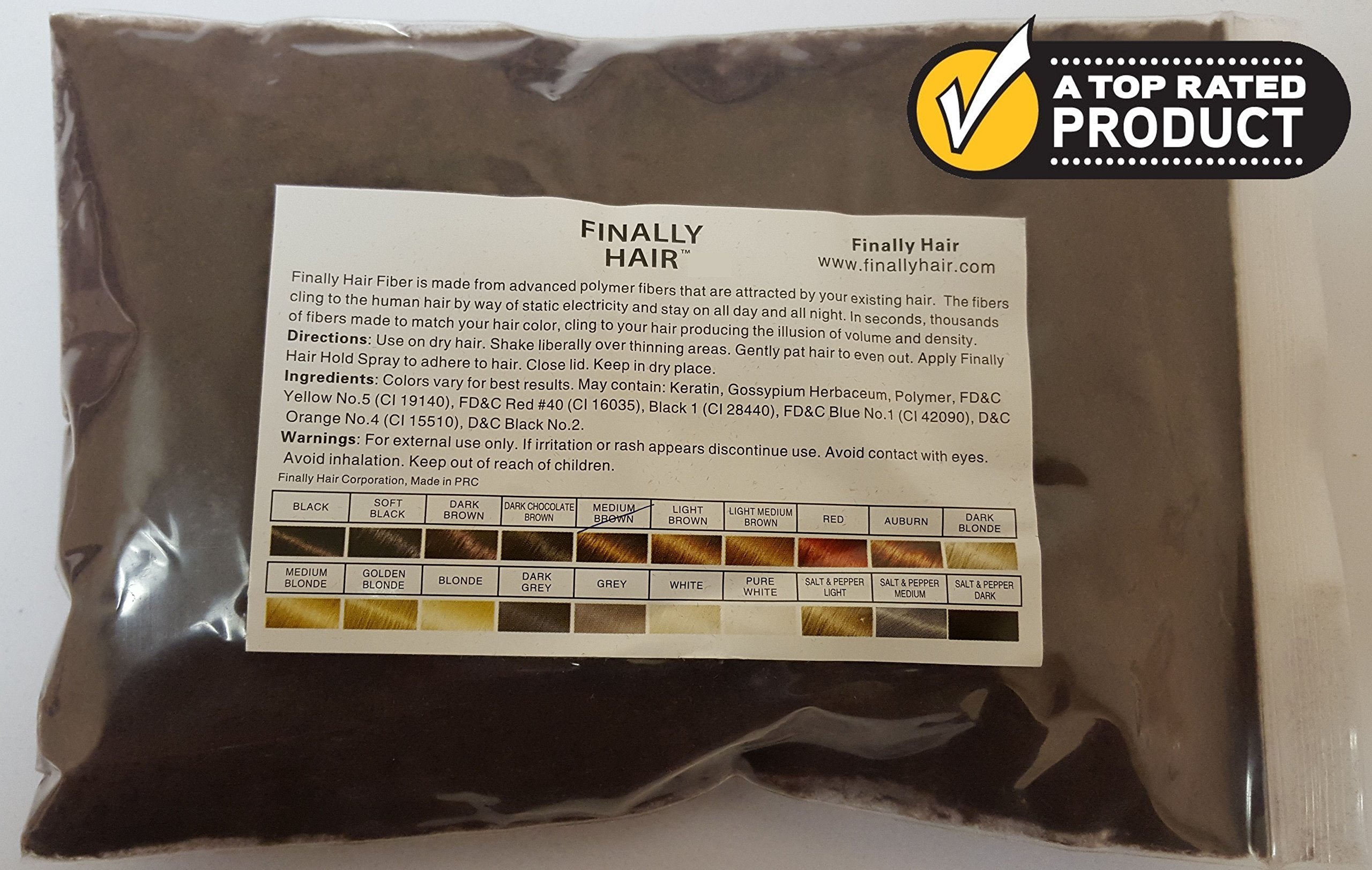 Finally Hair Building Fiber Refill 100 Grams Hair Loss Concealer by Finally Hair (Medium Brown)