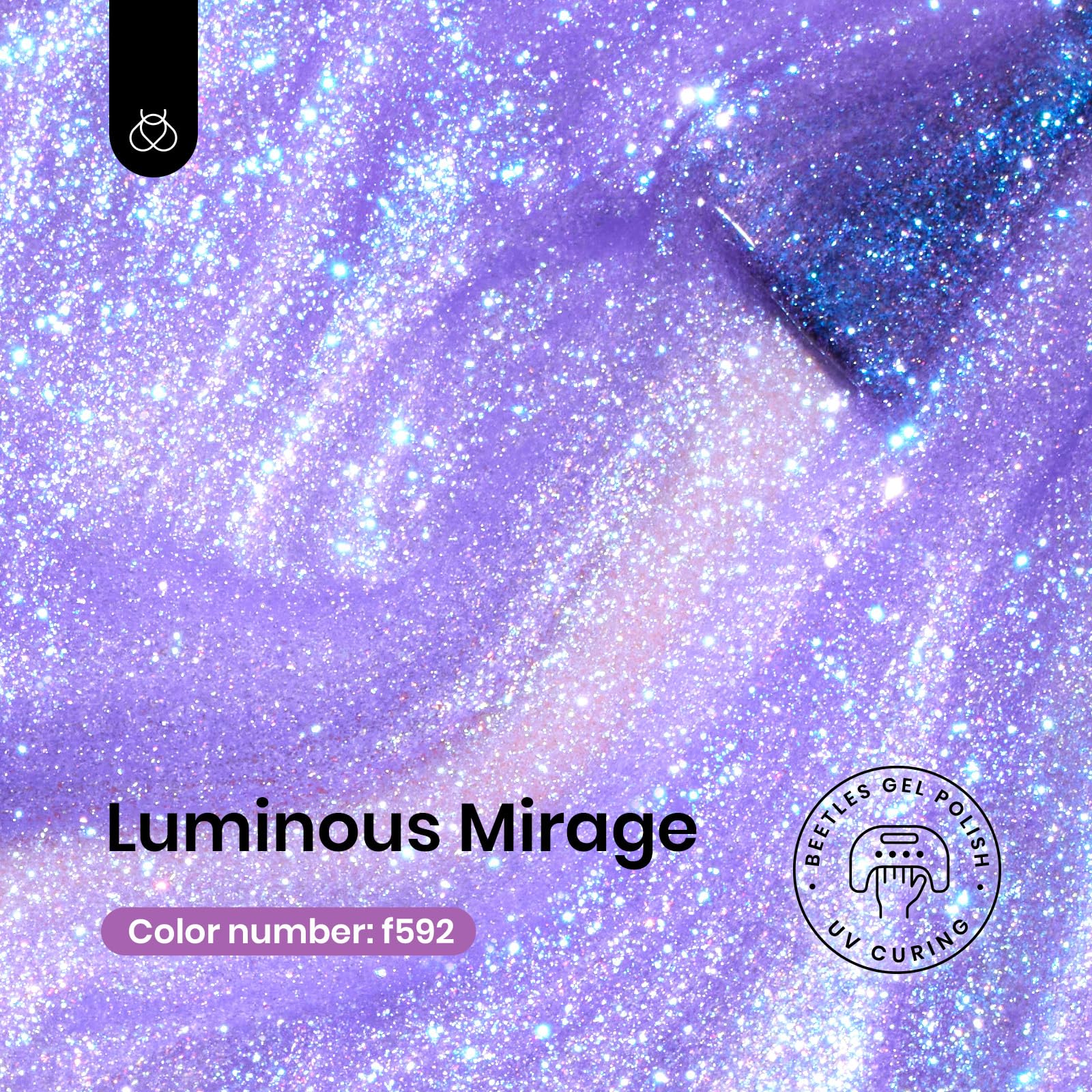 Beetles Glitter Gel Nail Polish, 15ML Purple Jelly Gel Polish Shimmer Neutral Nail Polish Sheer Translucent Effect Nail Concealer Soak Off UV Luminous Mirage Series Manicure Gift for Women