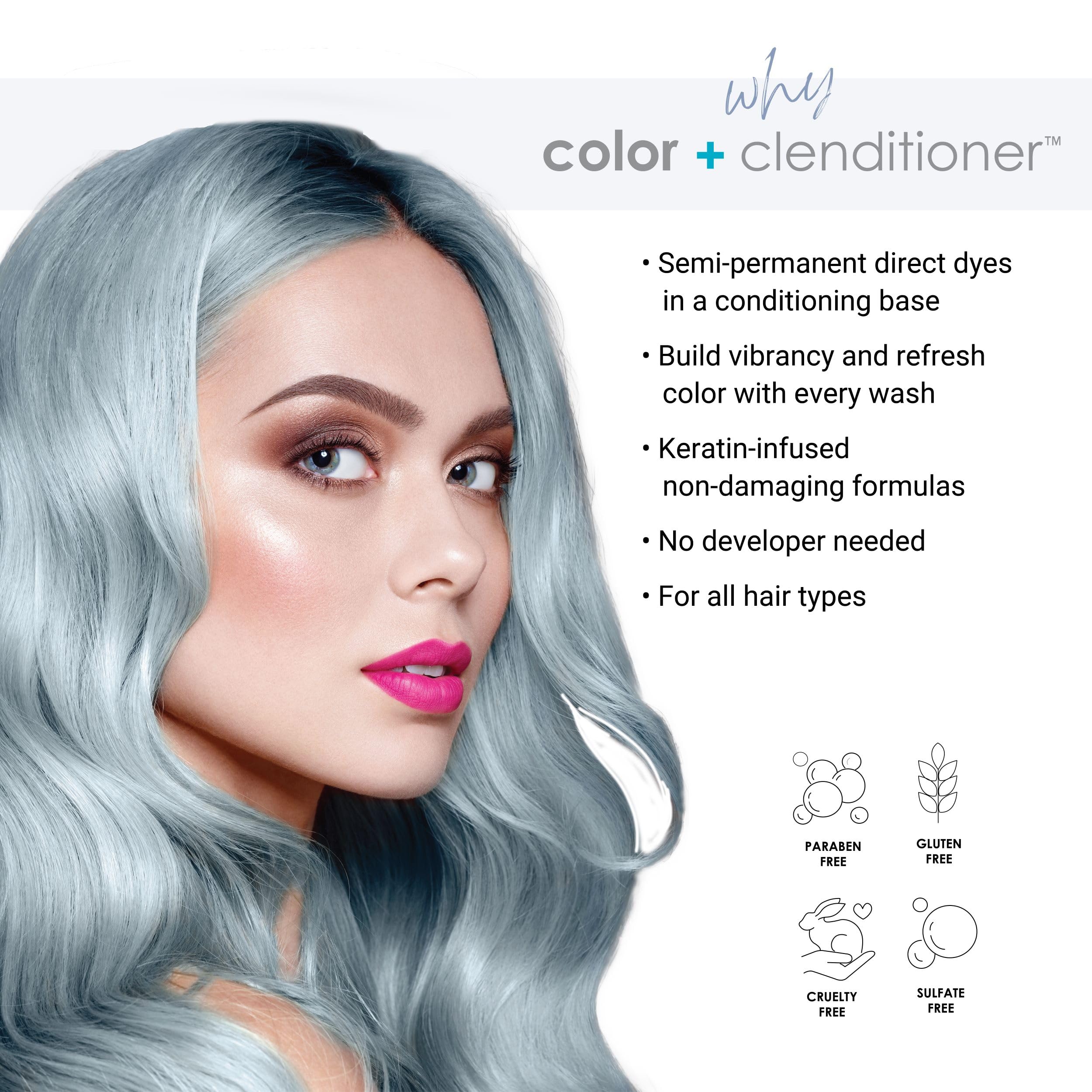 Keracolor Color + Clenditioner (Silver Blue), 12oz