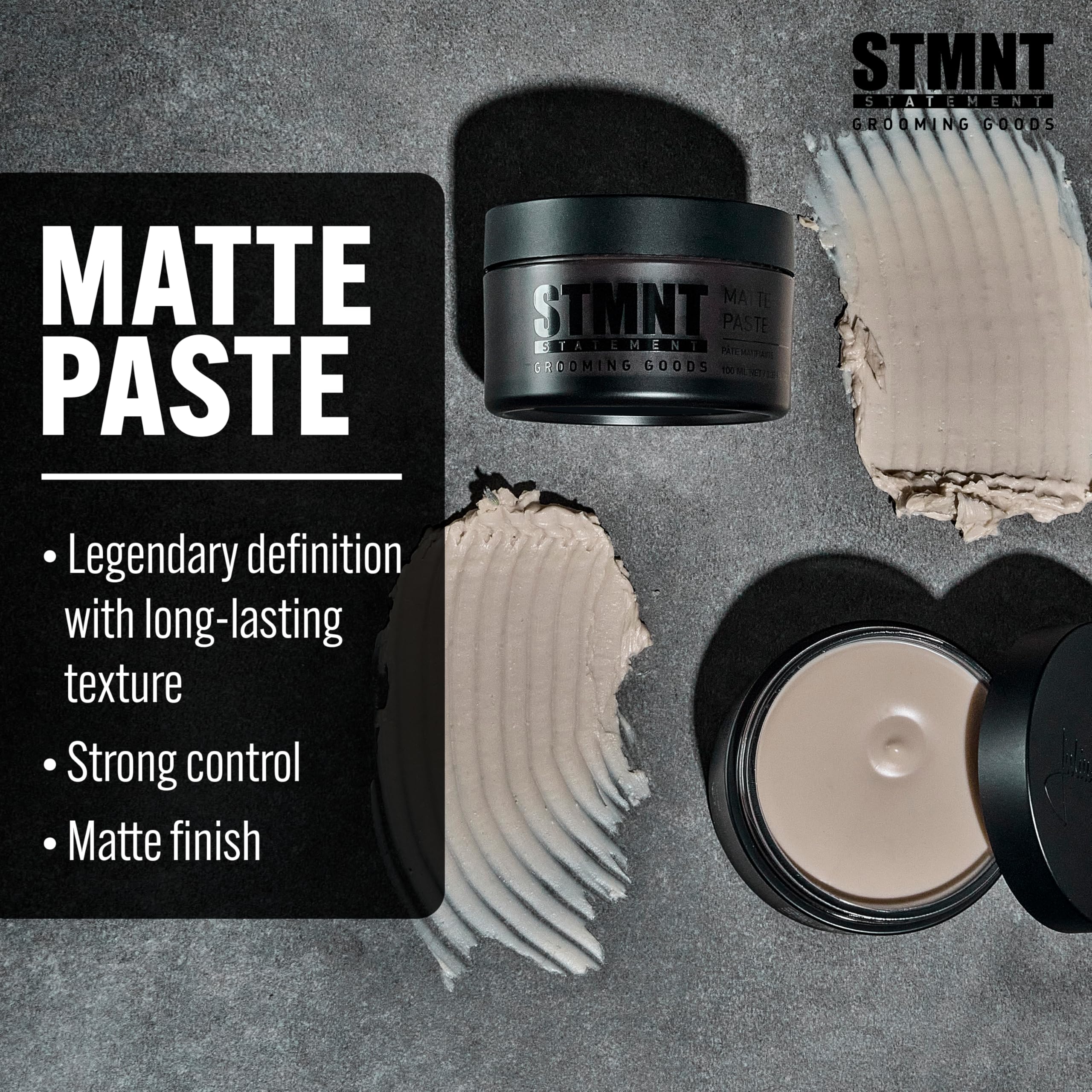 STMNT Grooming Goods Matte Paste, Lasting Texture and Matte Finish, 3.38 Oz