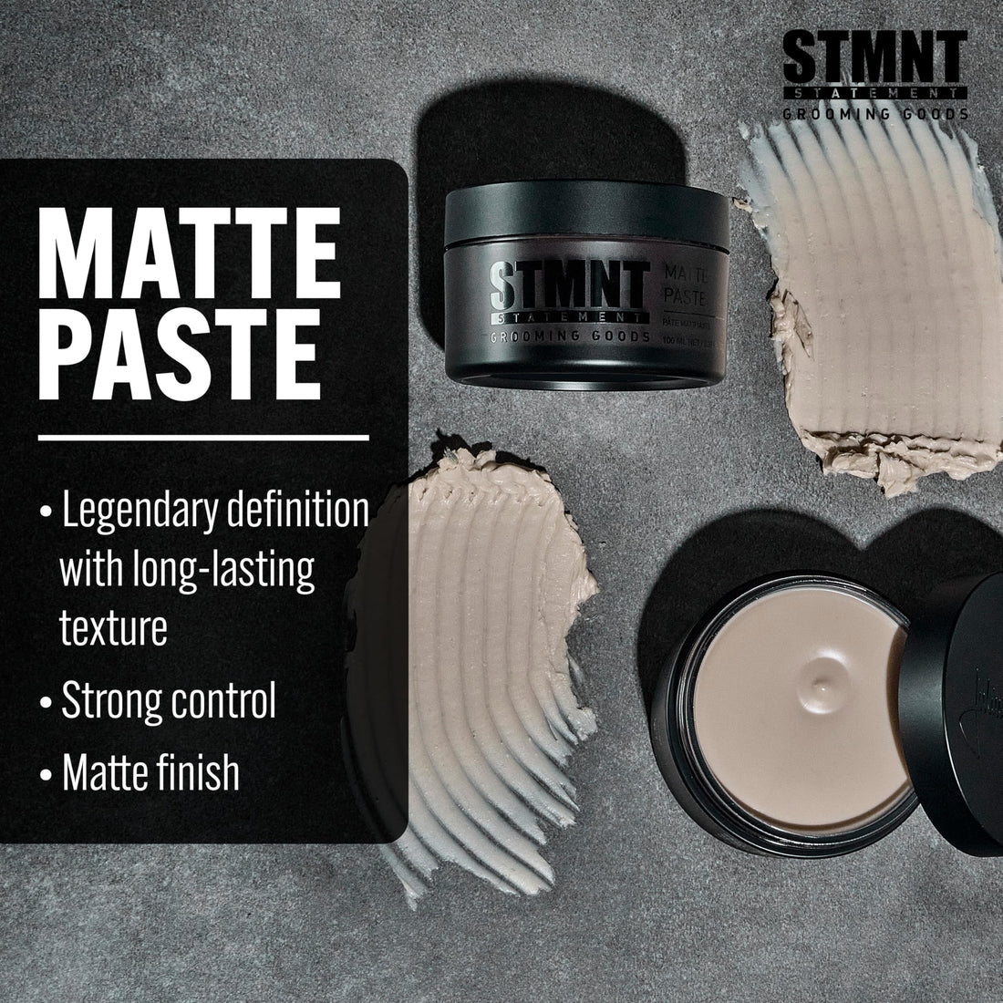 STMNT Grooming Goods Matte Paste, Lasting Texture and Matte Finish, 3.38 Oz