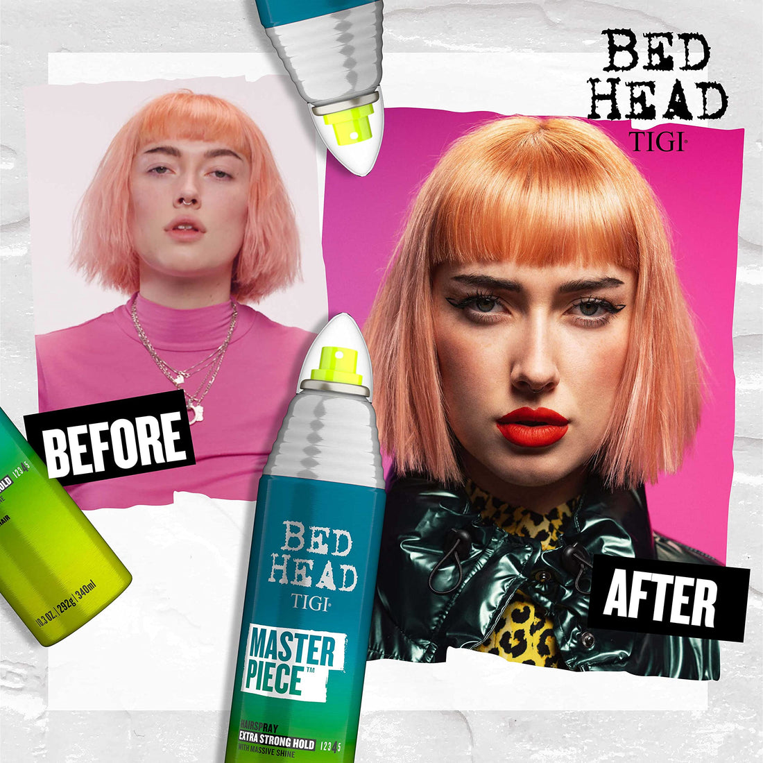 Bed Head by TIGI Masterpiece Shiny Hairspray For Strong Hold Travel Size 2.4 oz