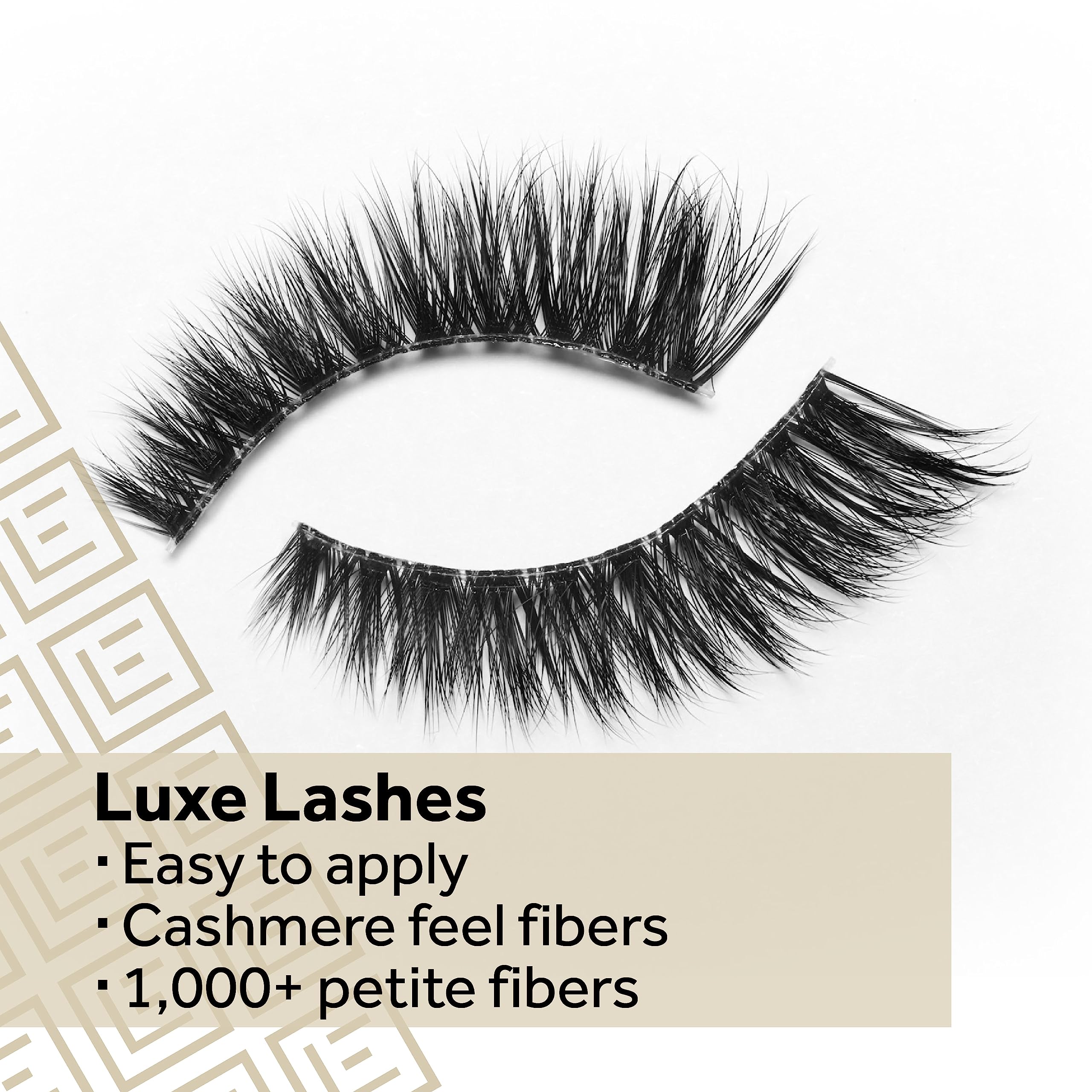 Eylure False Lashes, Luxe Cashmere No. 6 with Adhesive Included, 1 Pair
