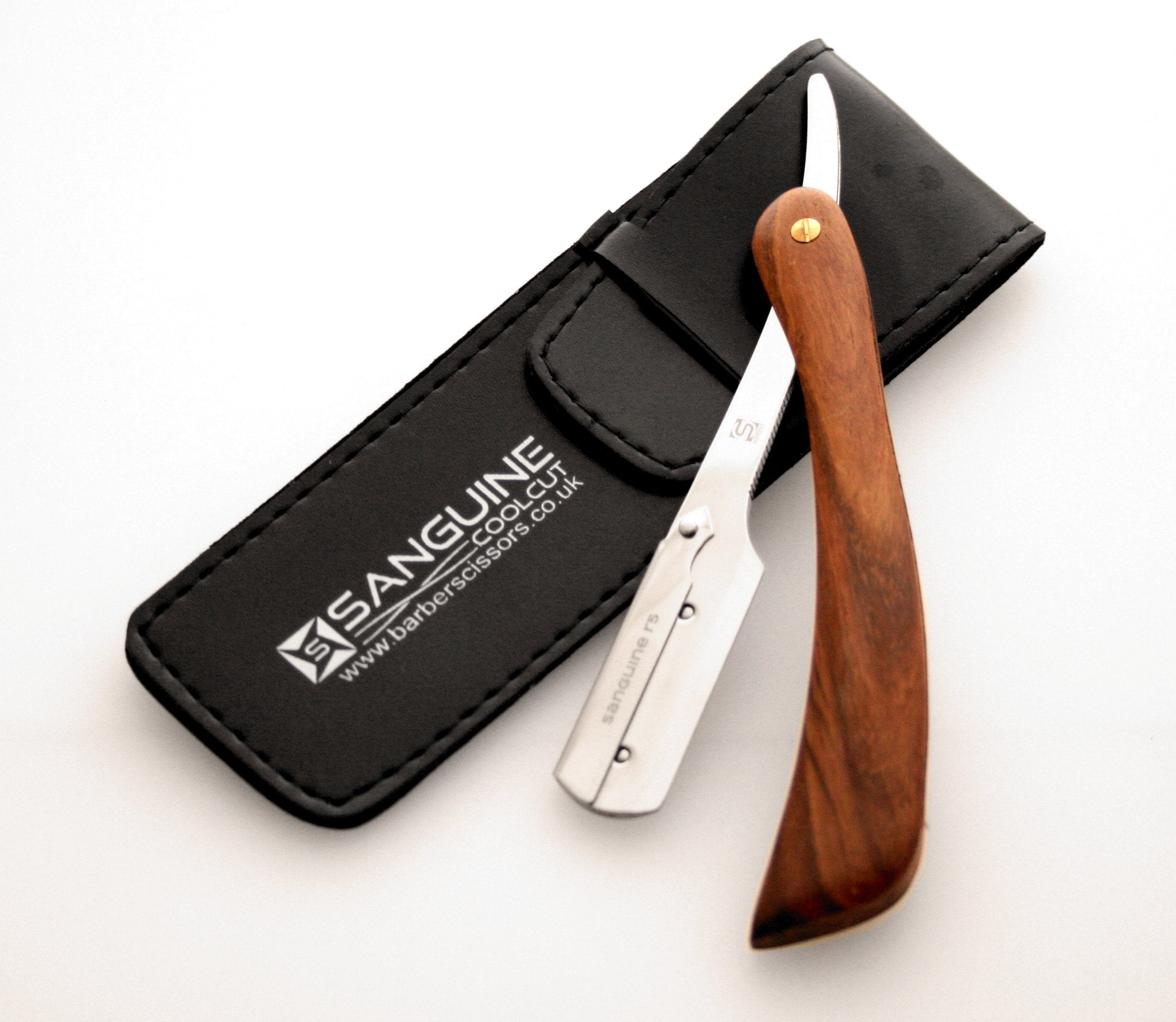 Pure Wood Shaving Razor/Cut Throat Razors/Shavette Razor (coolcut) + Free Blades & Pouch (Wood-r5)
